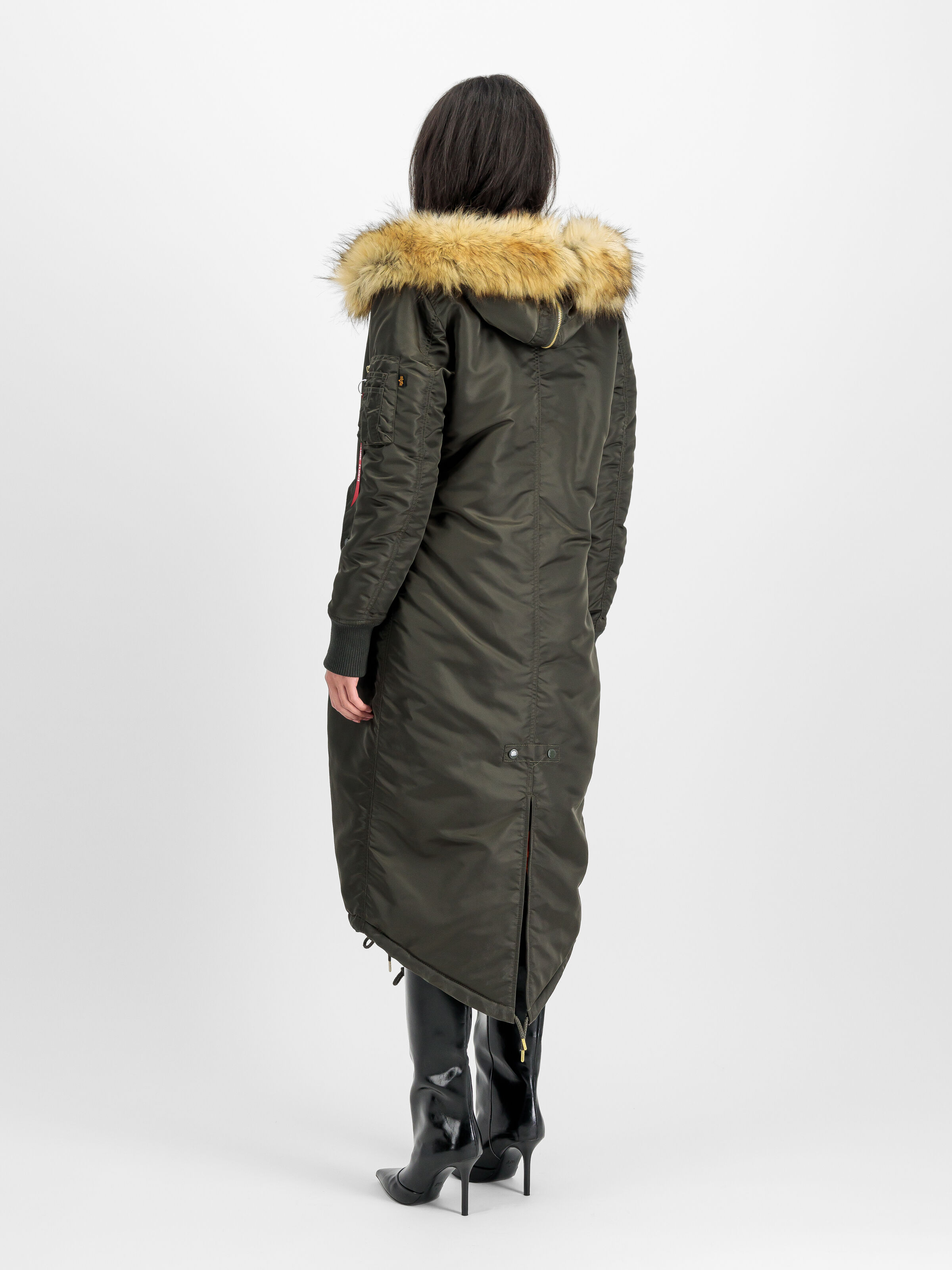 Long Fishtail Field Jacket Women black olive 198013_413_2_model_00003_167052