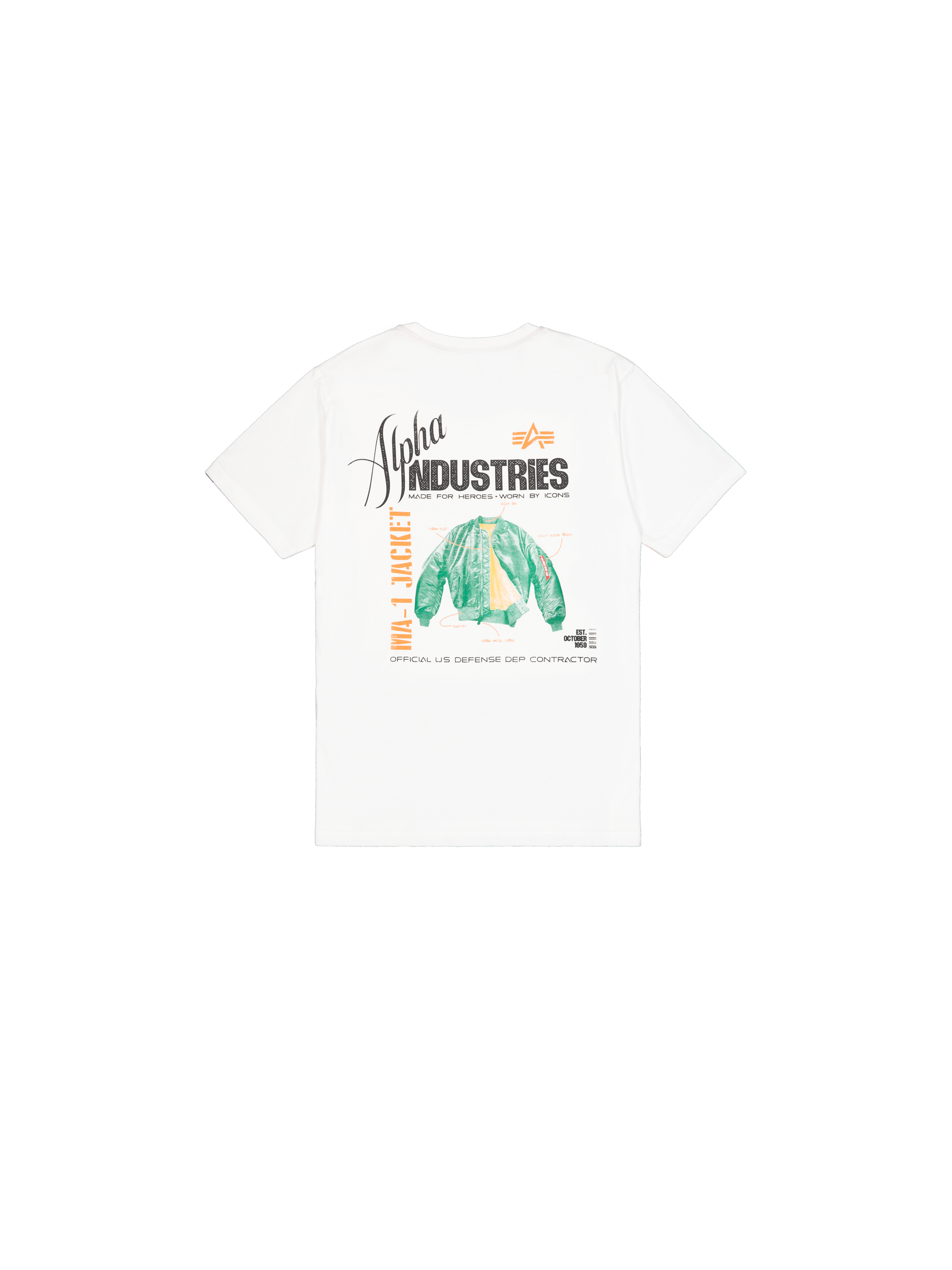 Heritage Backprint T-Shirt white/sage 266521_012_1_flatlay_00002_180259