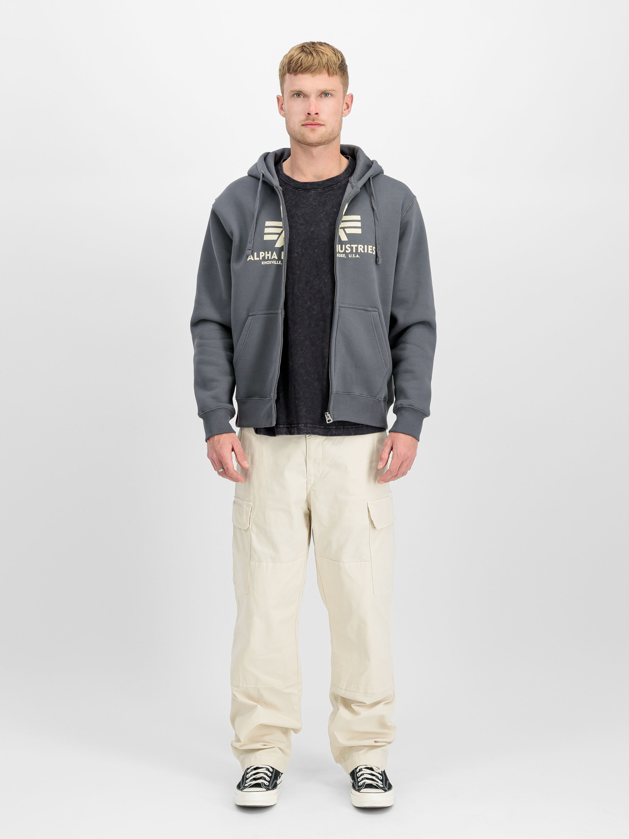 Basic Big Logo Zip Hoodie greyblack 178325_136_2_model_00001_191667