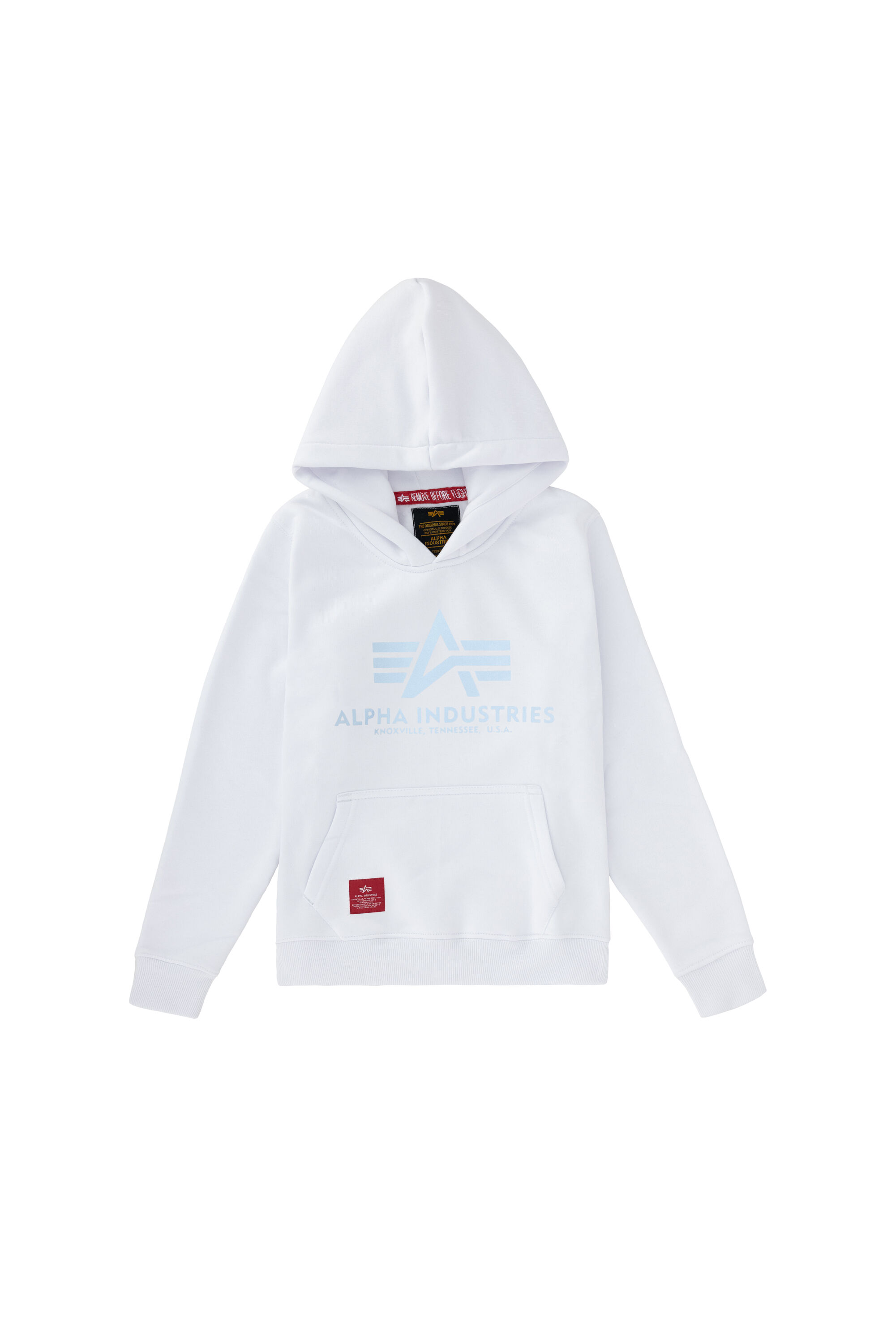 Basic Reflective Print Hoodie Kids white 196701RP_09_alpha_industries_basic_hoody_kids_teens_ref_print_bust_front_001_122019.jpg