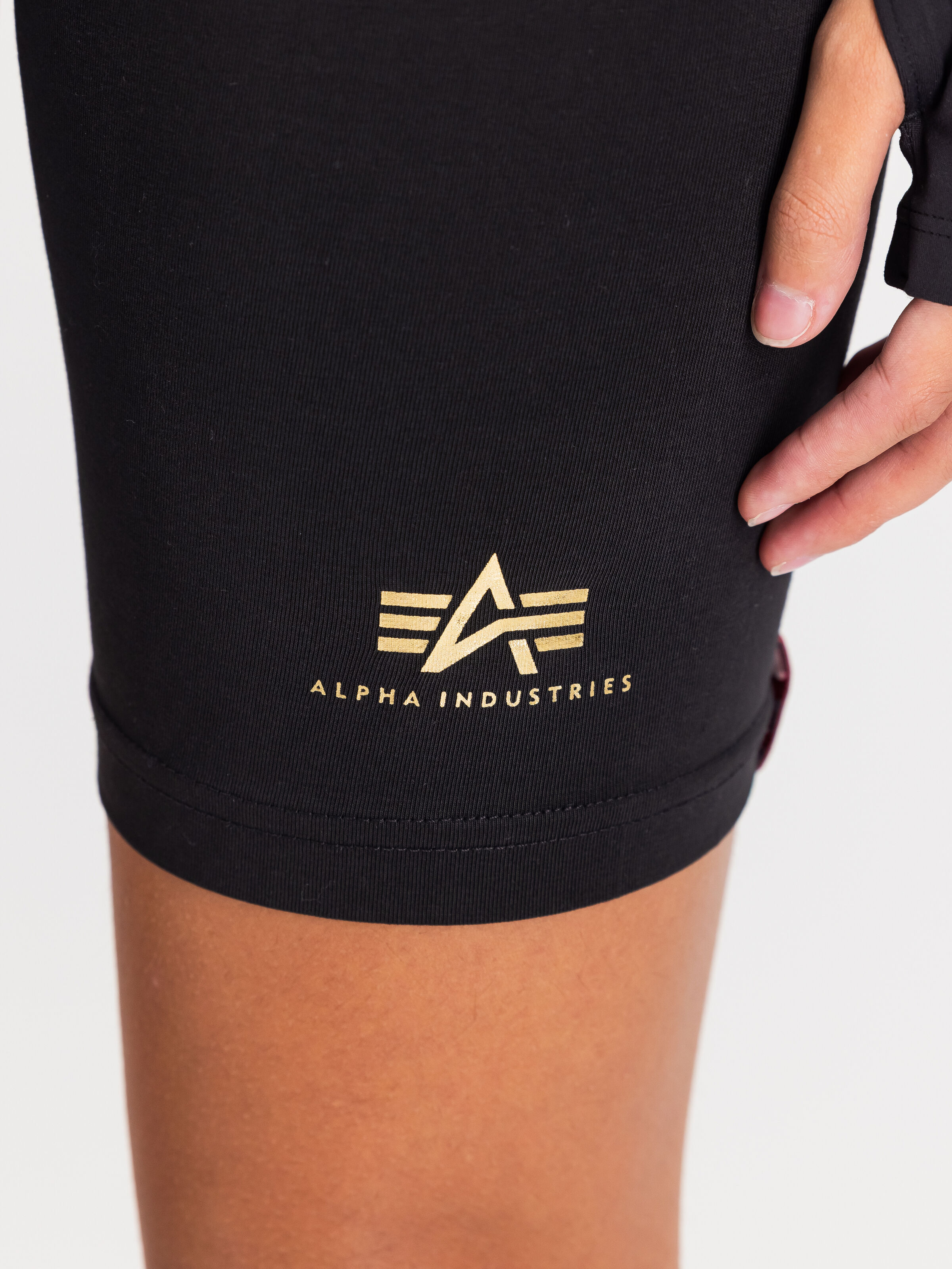 Basic Small Logo Foil Print Bike Short Women black/yellow gold 116052FP_583_3_detail_00001_224141