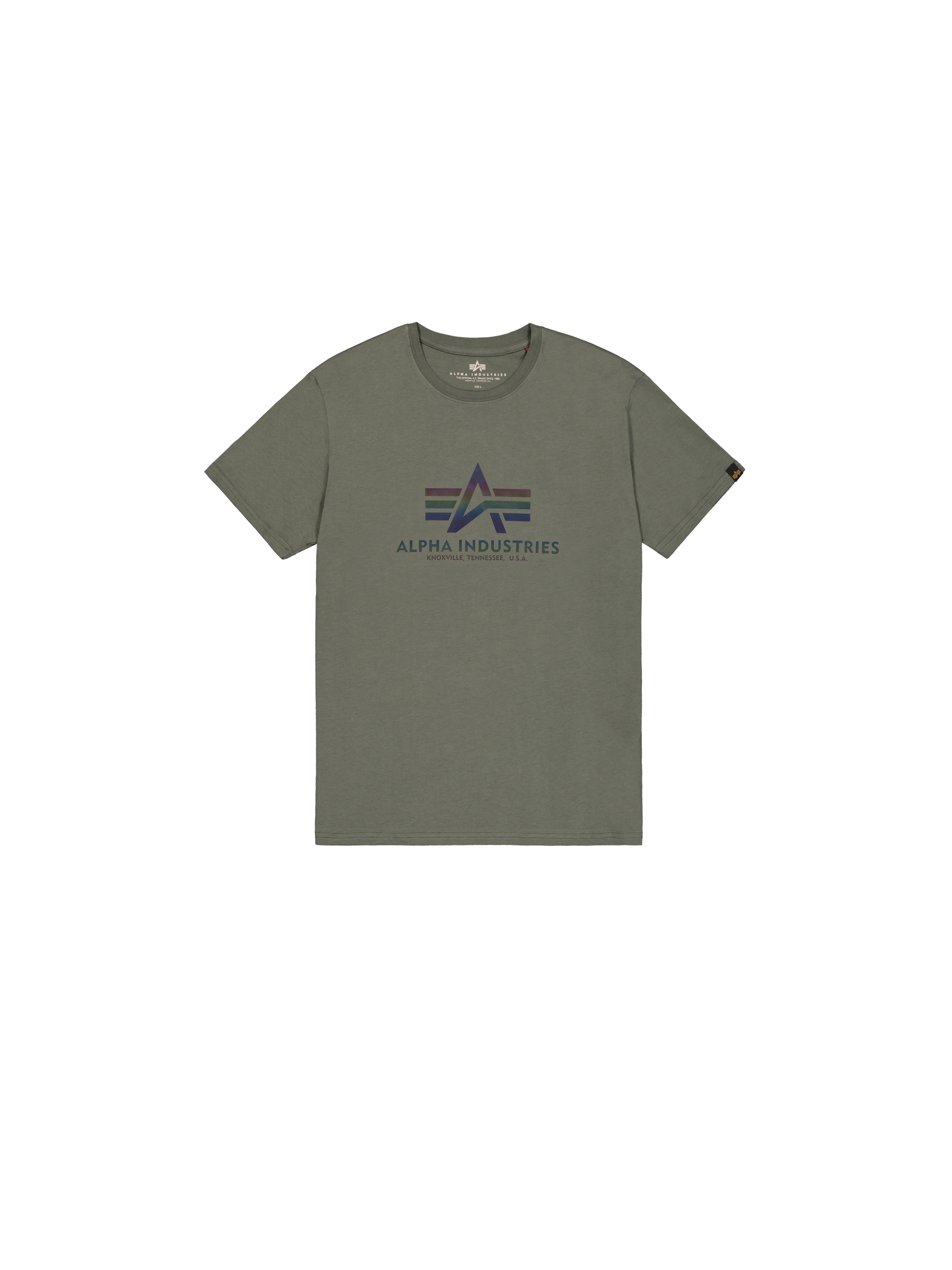 Basic Big Logo Rainbow Reflective T-Shirt vintage green 100501RR_432_1_flatlay_00001_198246.png