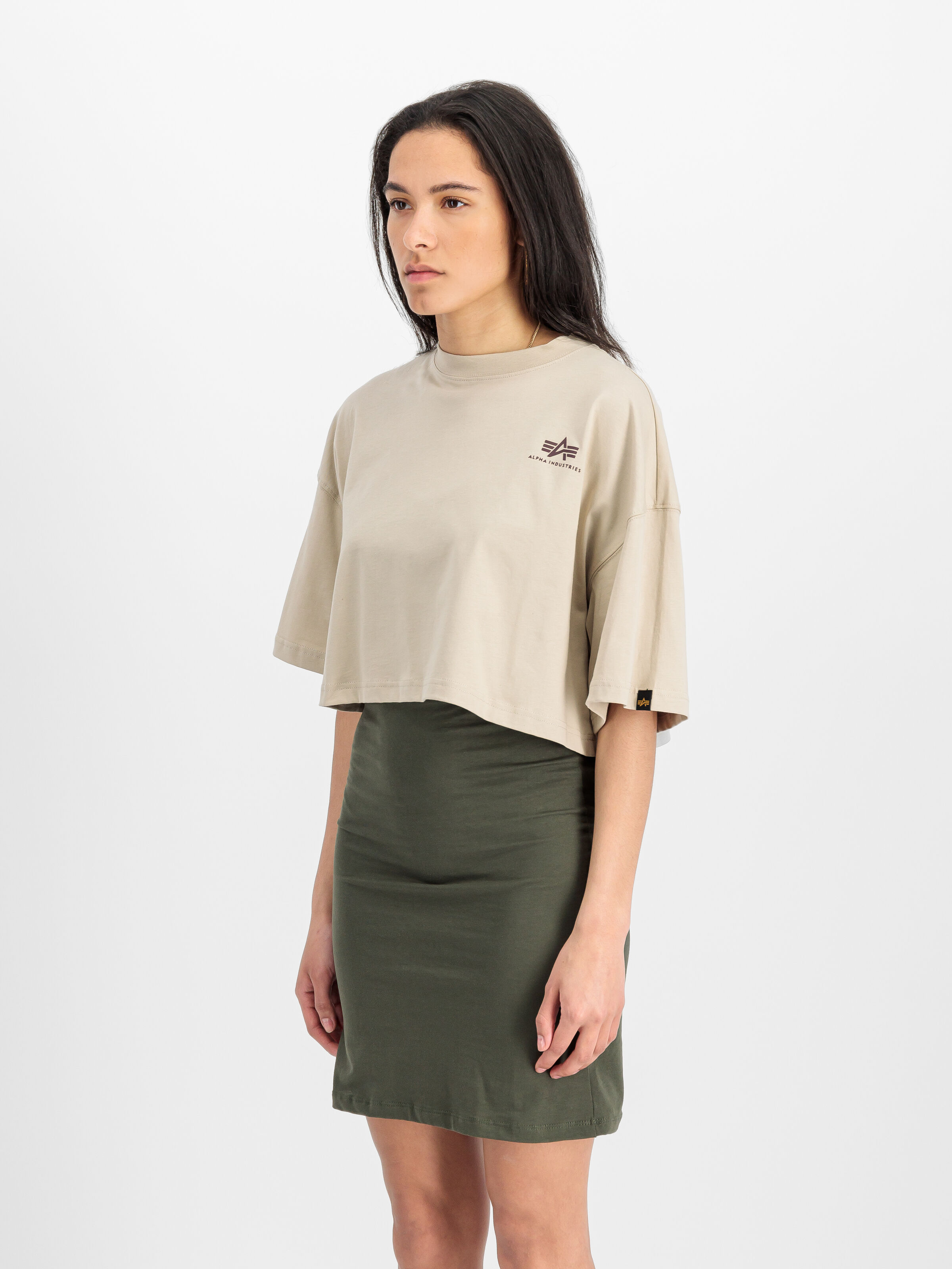 Basic Small Logo Cropped PP T-Shirt Women organic beige 258062_627_2_model_00002_165316
