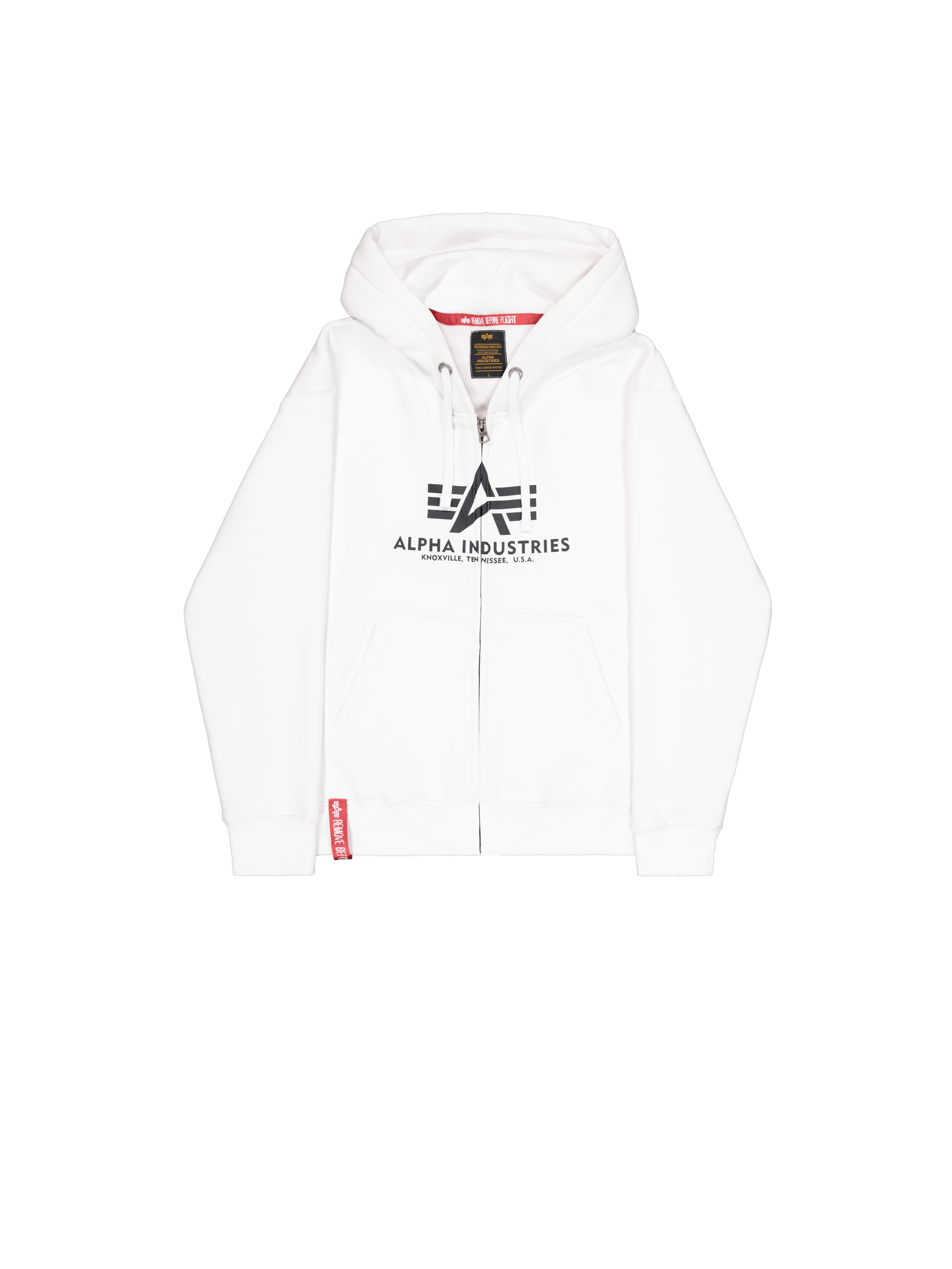 Basic Zip Hoodie white