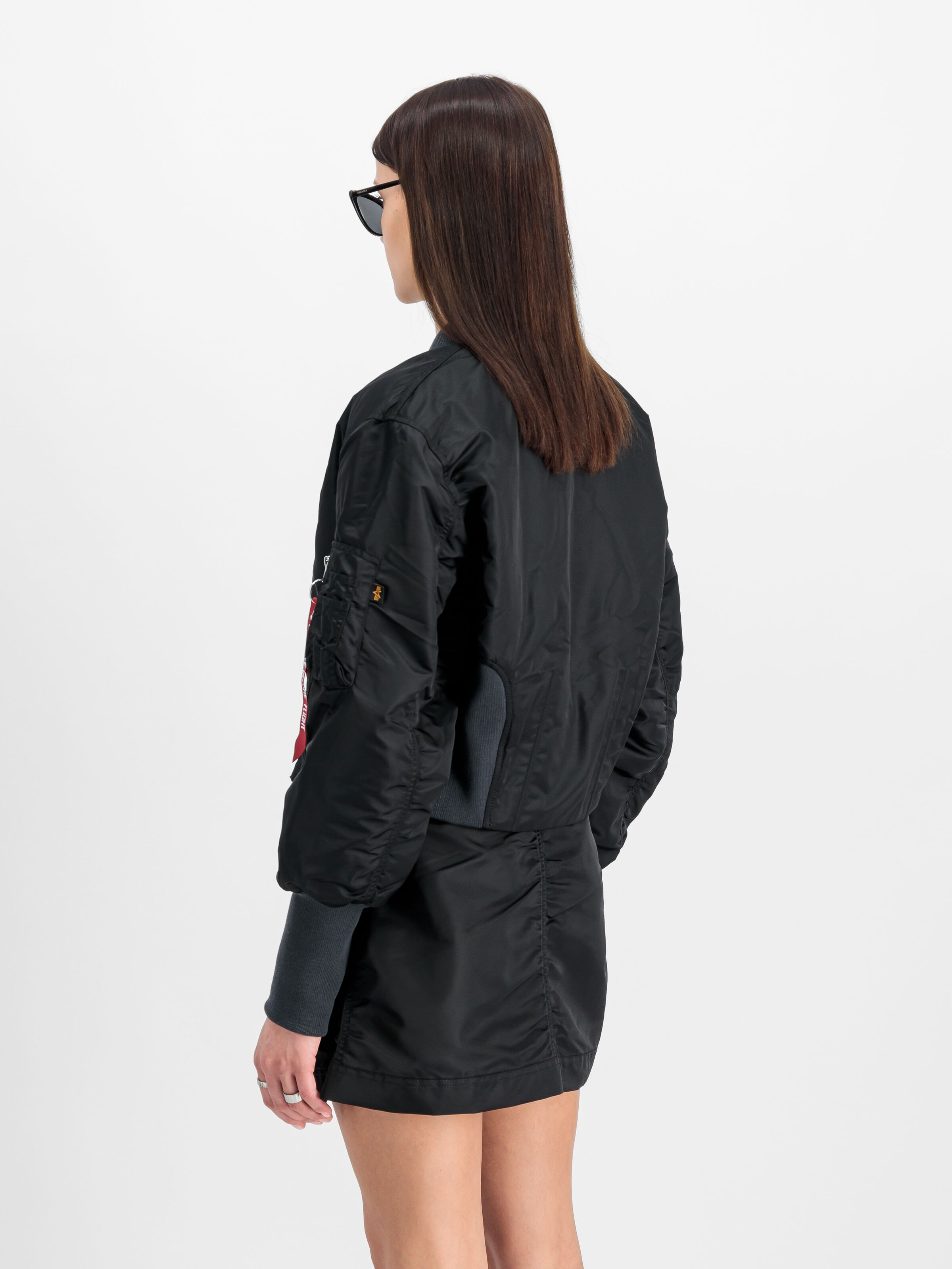 Waisted MA-1 Bomber Jacket Women black 148003_03_2_model_00004_103575