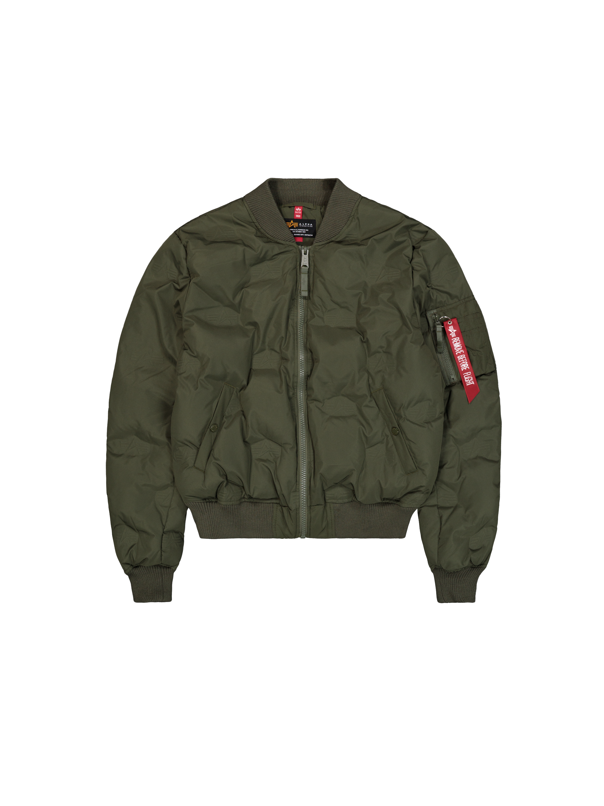 MA-1 Embroidery Logo Puffer Bomber Jacket dark olive 108106_142_1_flatlay_00001_221189.png