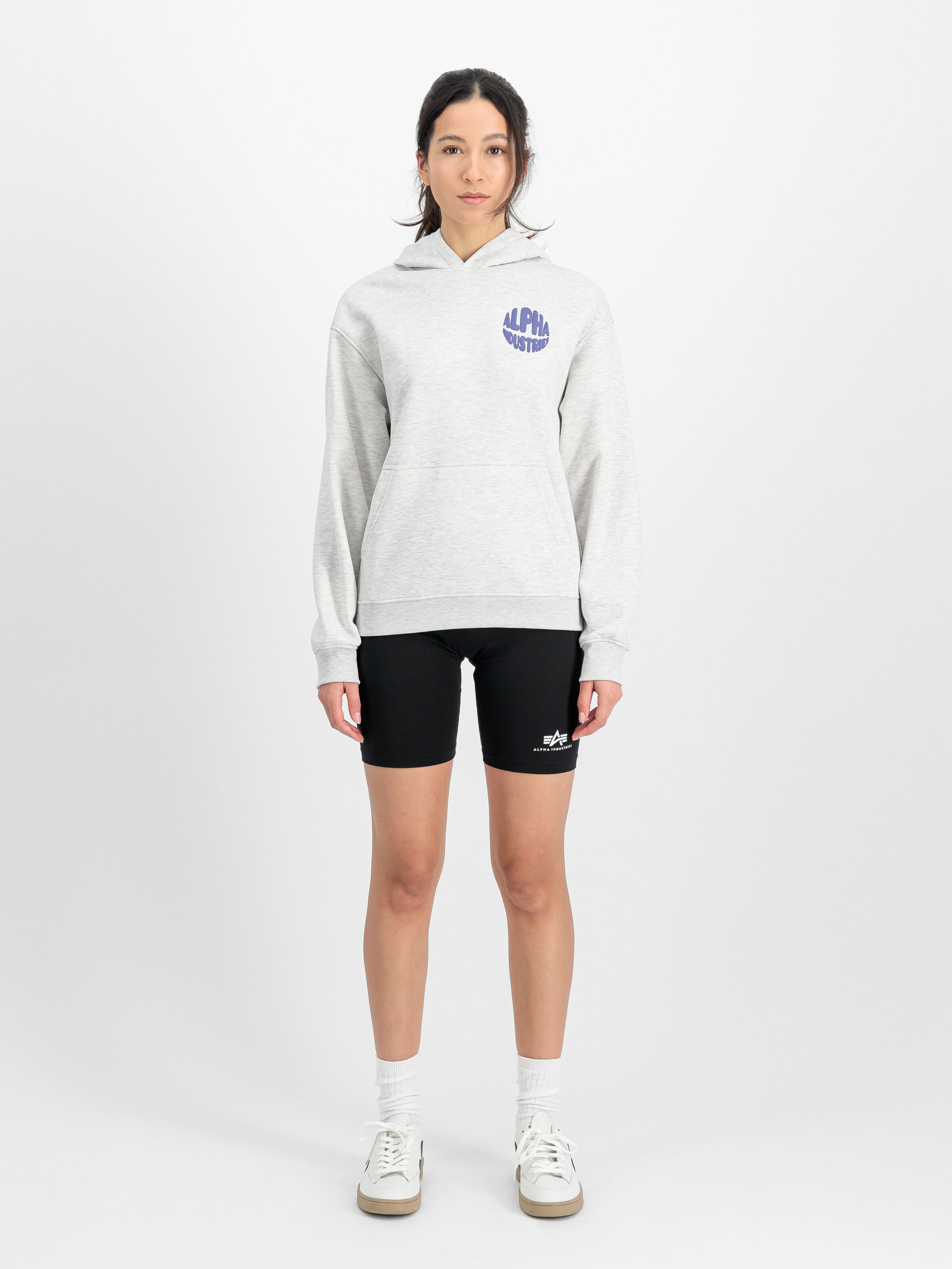 Logo Backprint Hoodie Women pastel grey melange 156041_752_2_model_00001_154607