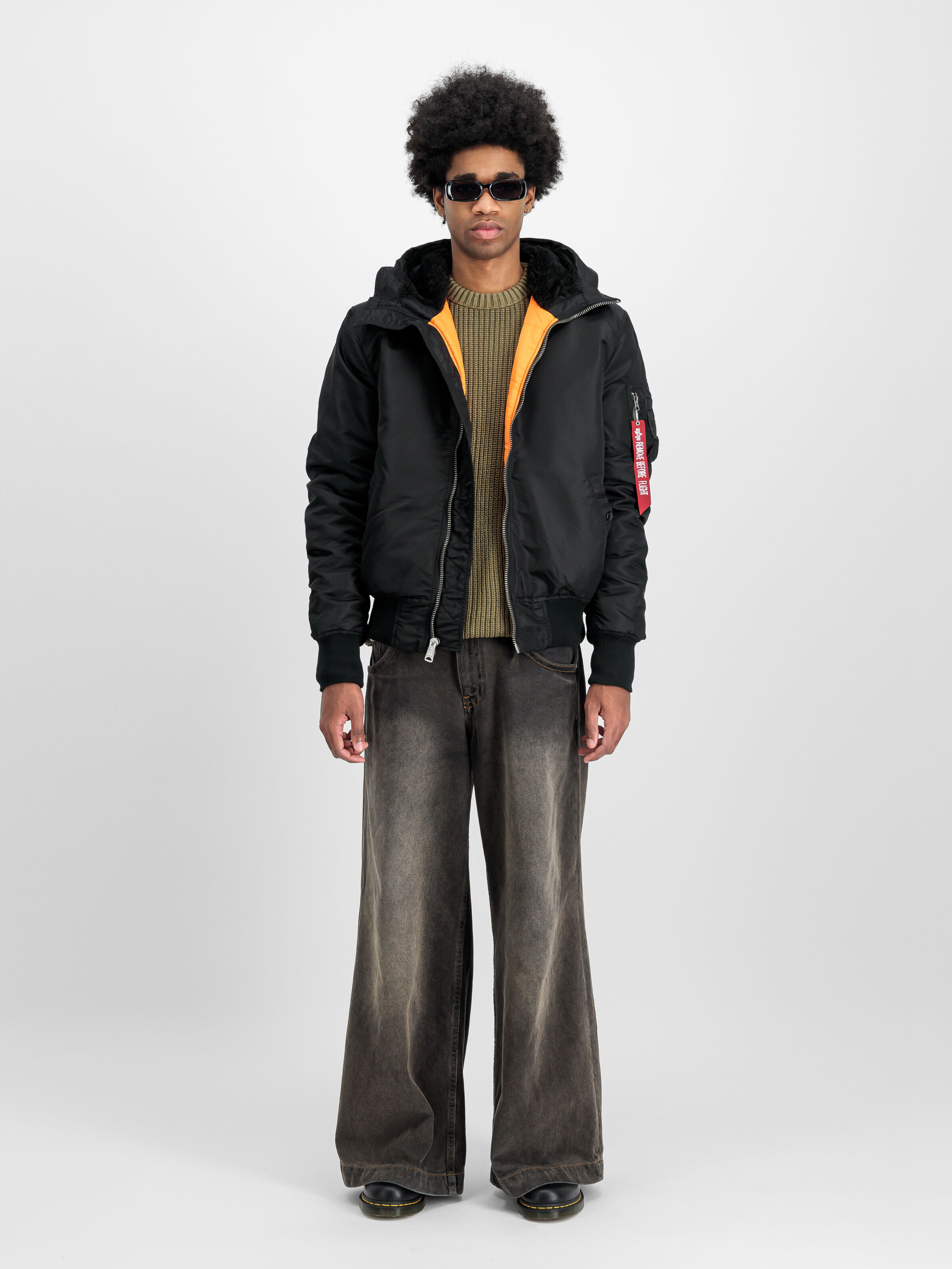 MA-1 Hooded Bomber Jacket black 158104_03_2_model_00001_131197