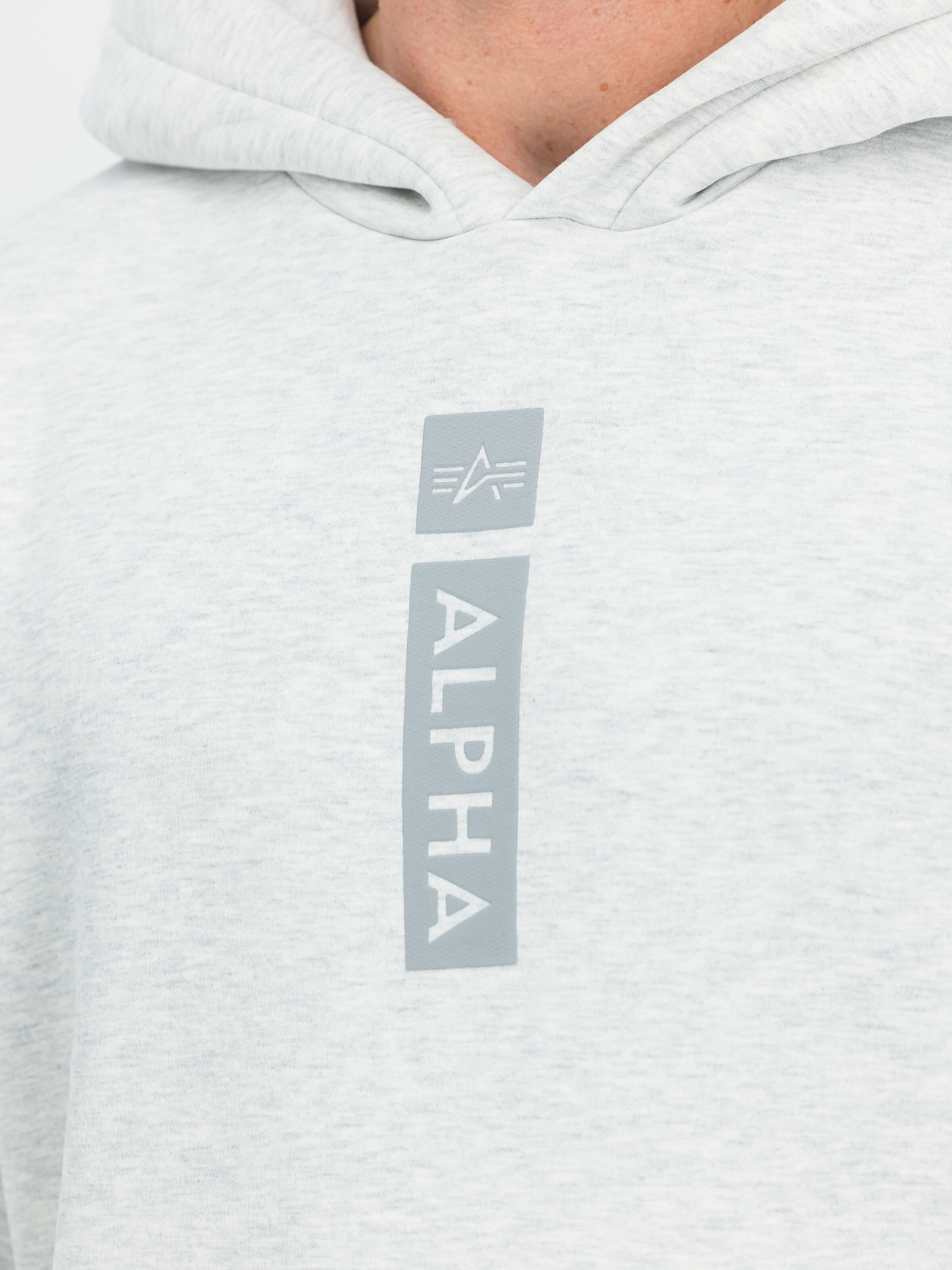 Alpha Puff Print Hoodie pastel grey melange 146338_752_3_detail_00001_184682