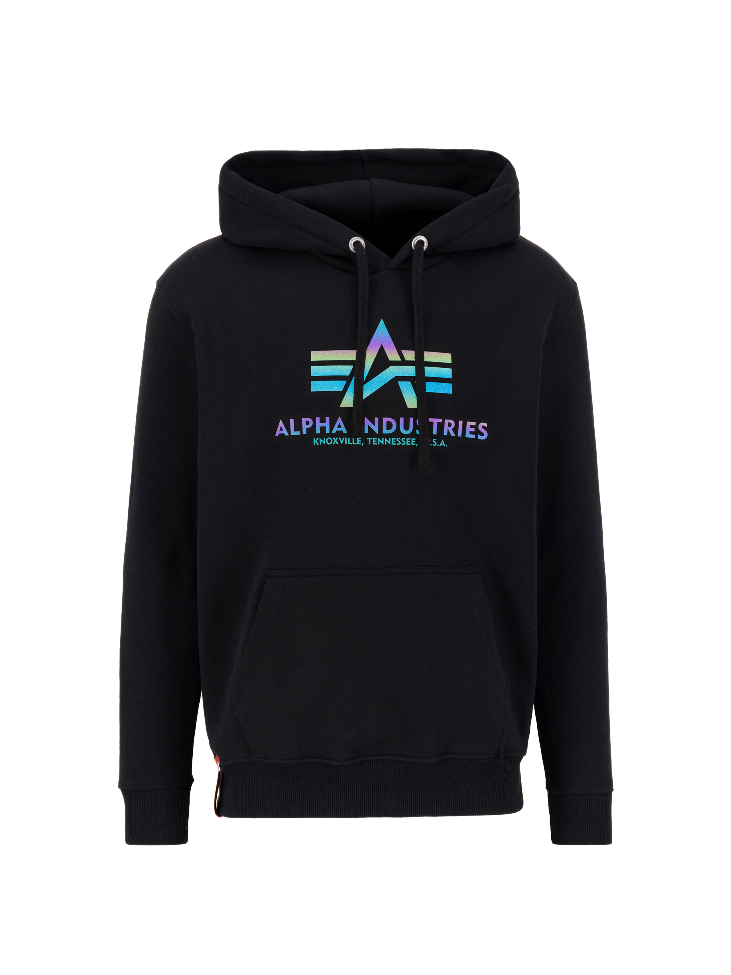 Basic Rainbow Reflective Print Hoodie black 178312RR_03_002_182632