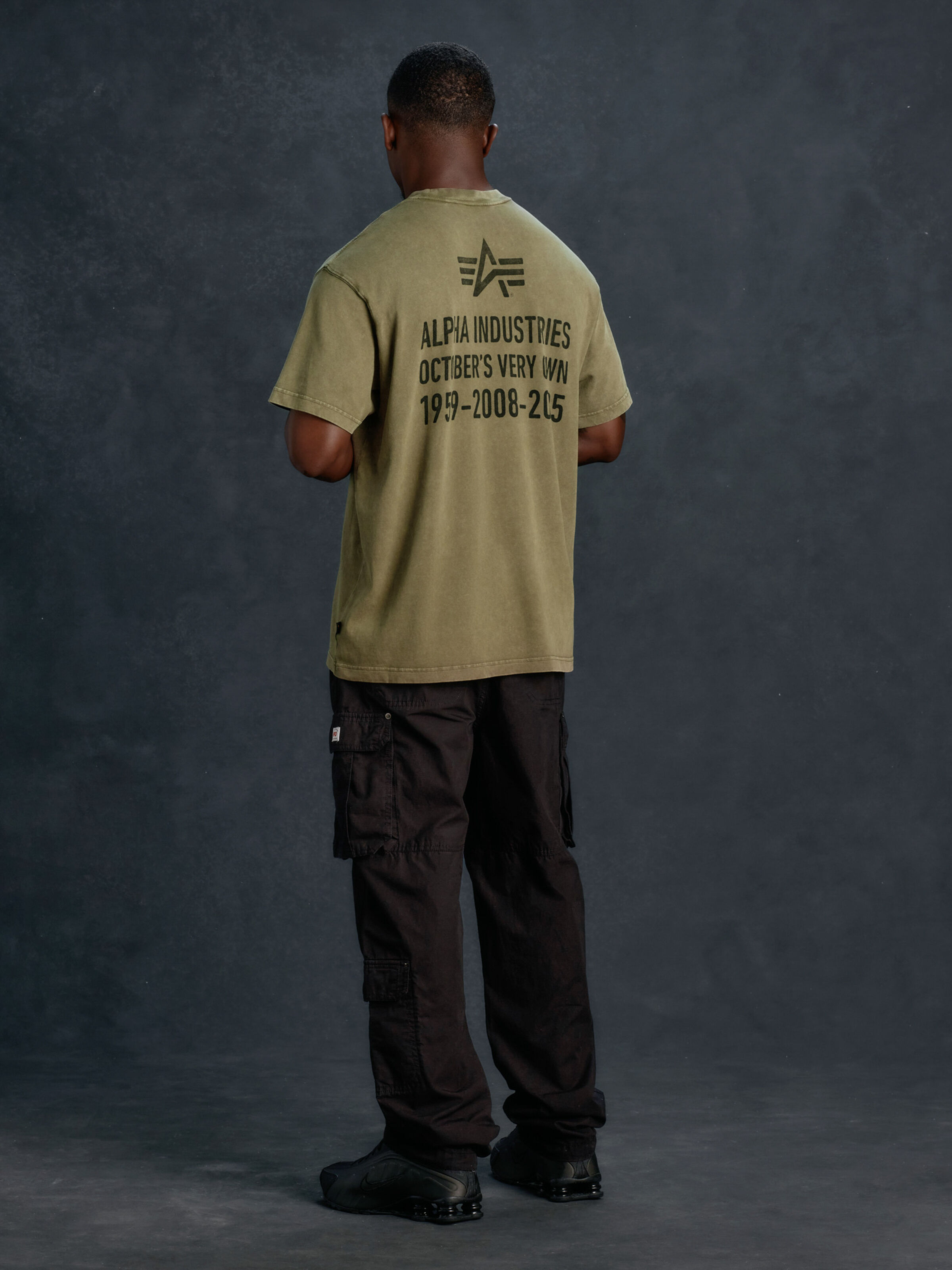 ALPHA x OVO Garment Dye T-Shirt olive 258017_11_2_model_00002_195935