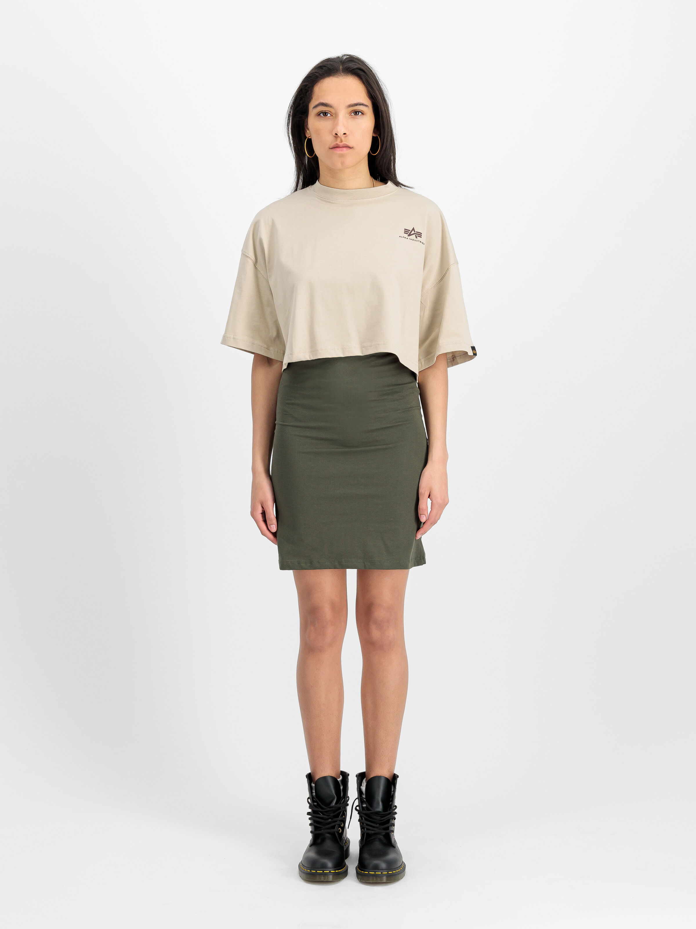 Basic Small Logo Cropped PP T-Shirt Women organic beige 258062_627_2_model_00001_165315