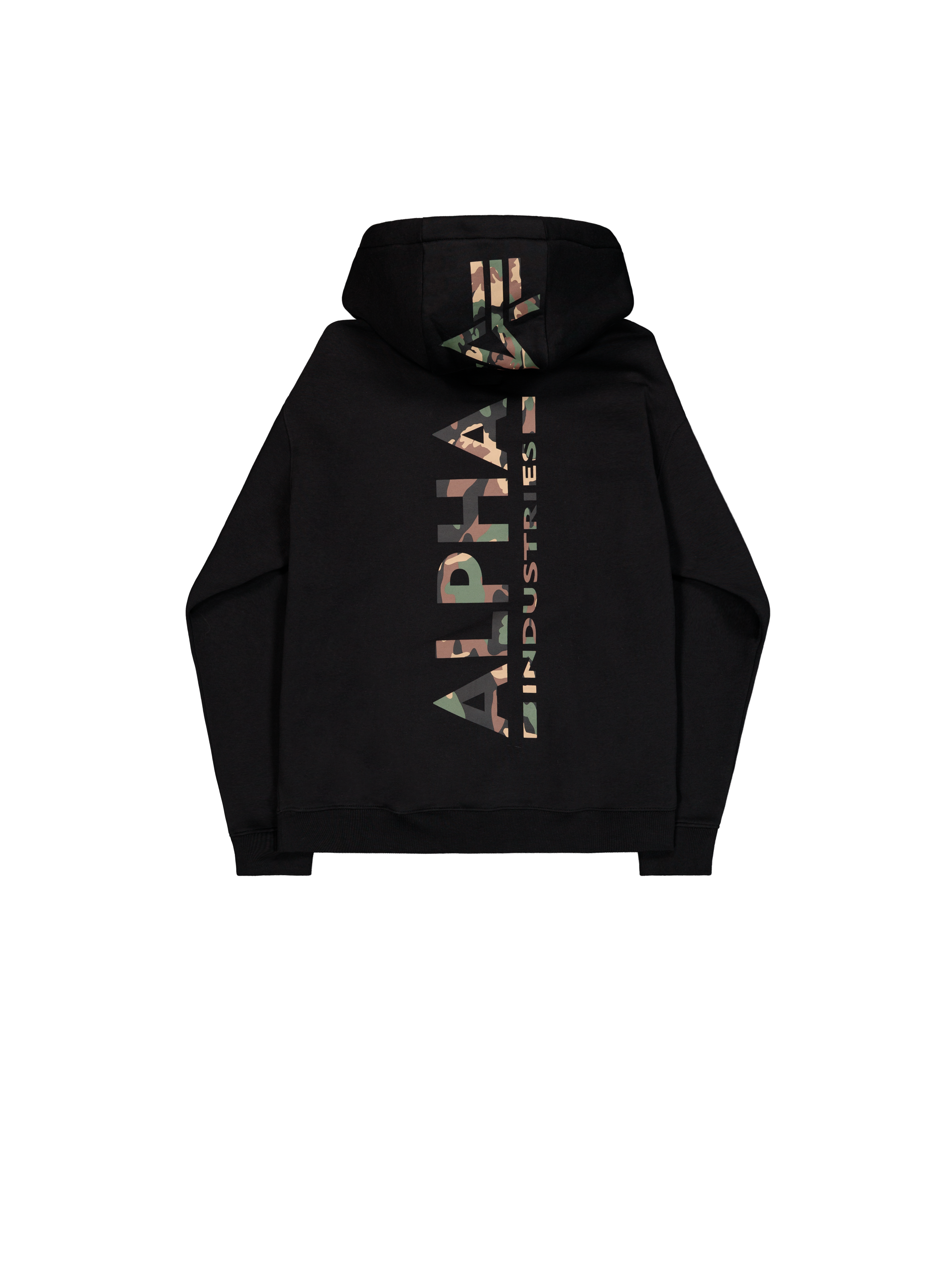Backprint Camo Print Hoodie black/woodland 178318CP_380_1_flatlay_00002_181877