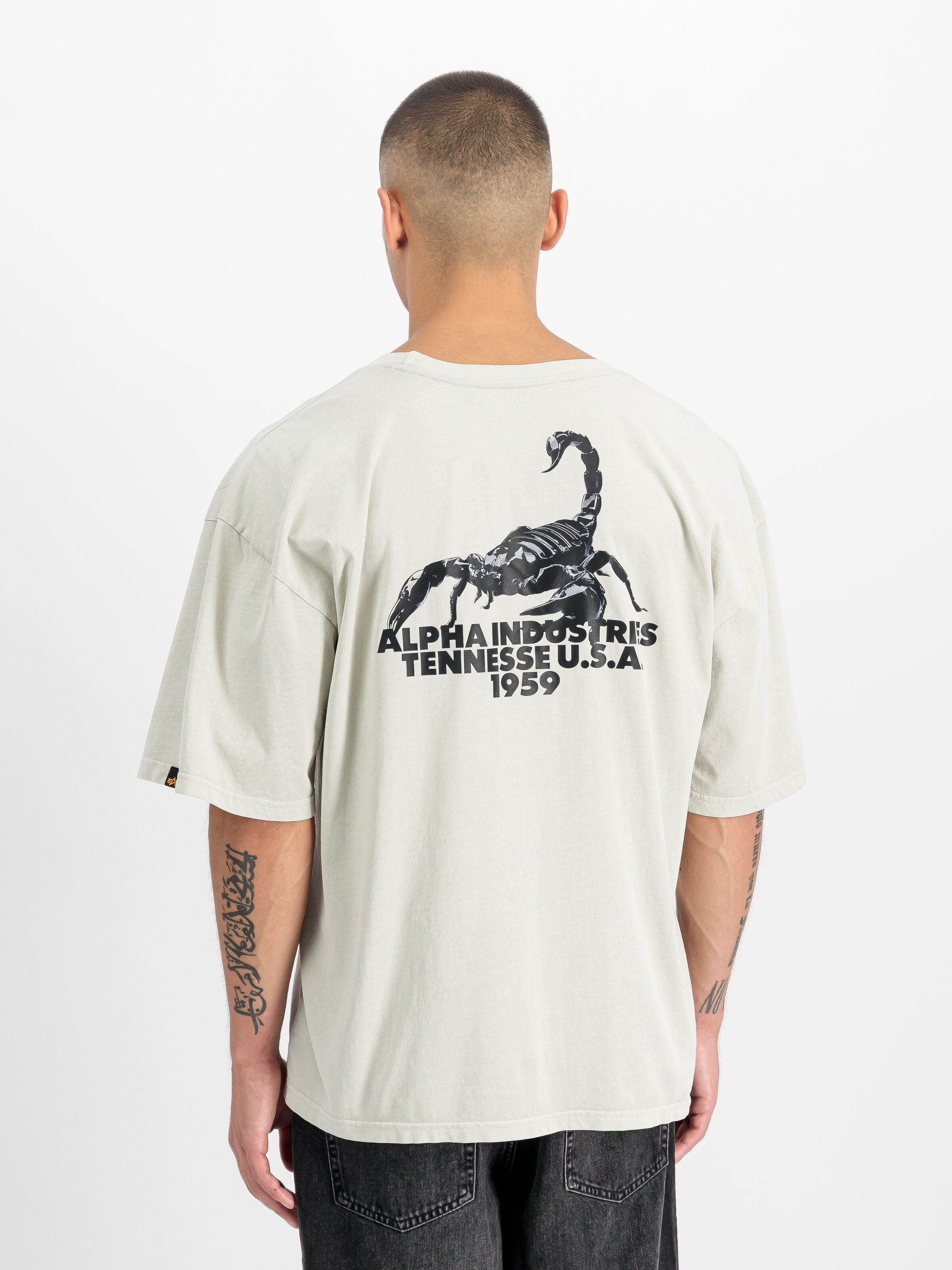 US Scorpion Backprint T-Shirt stone 266510_10_2_model_00003_215571