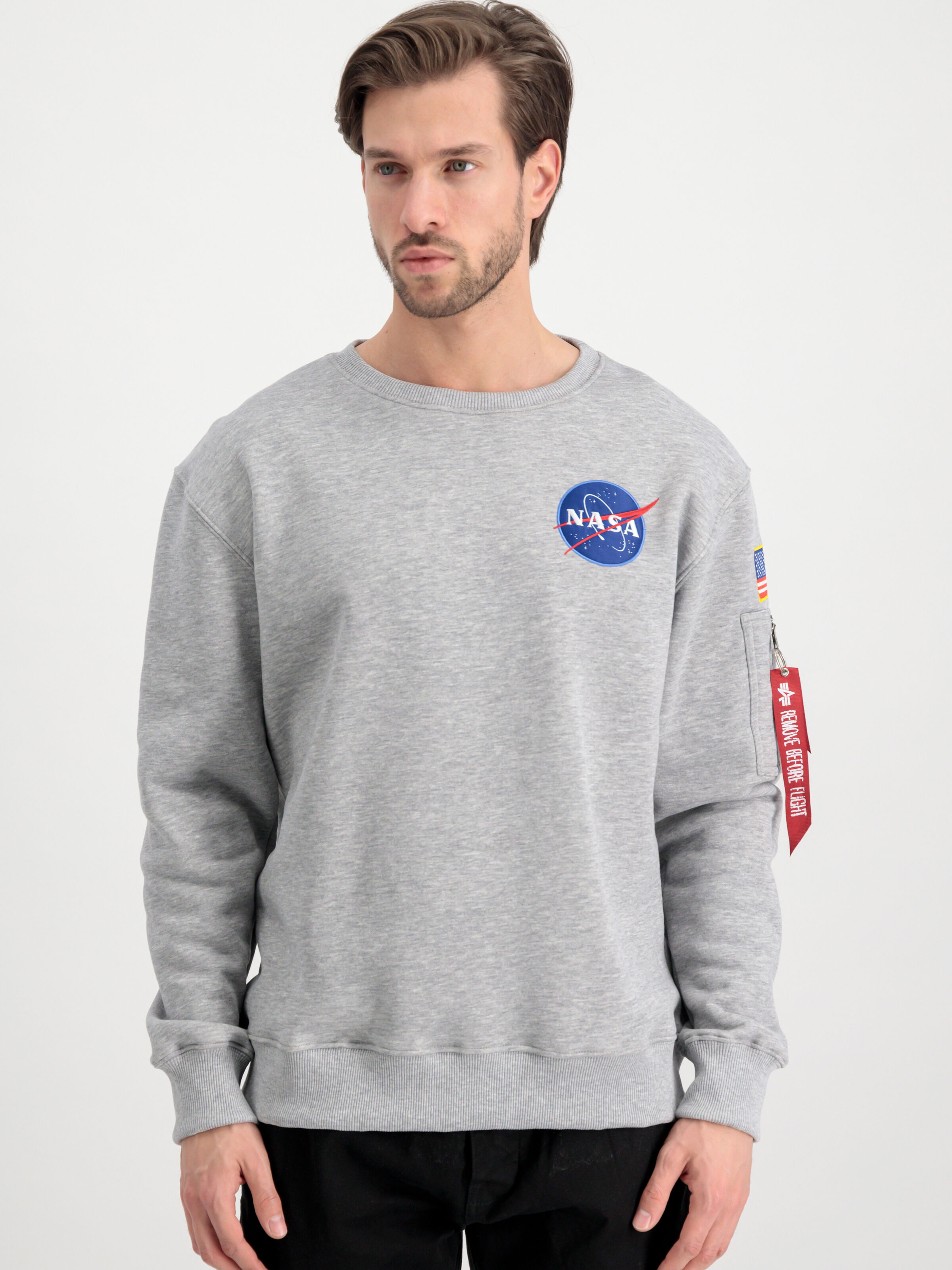 Space Shuttle Sweatshirt grey heather 178307_17_alpha_industries_space_shuttle_sweater_001_182704