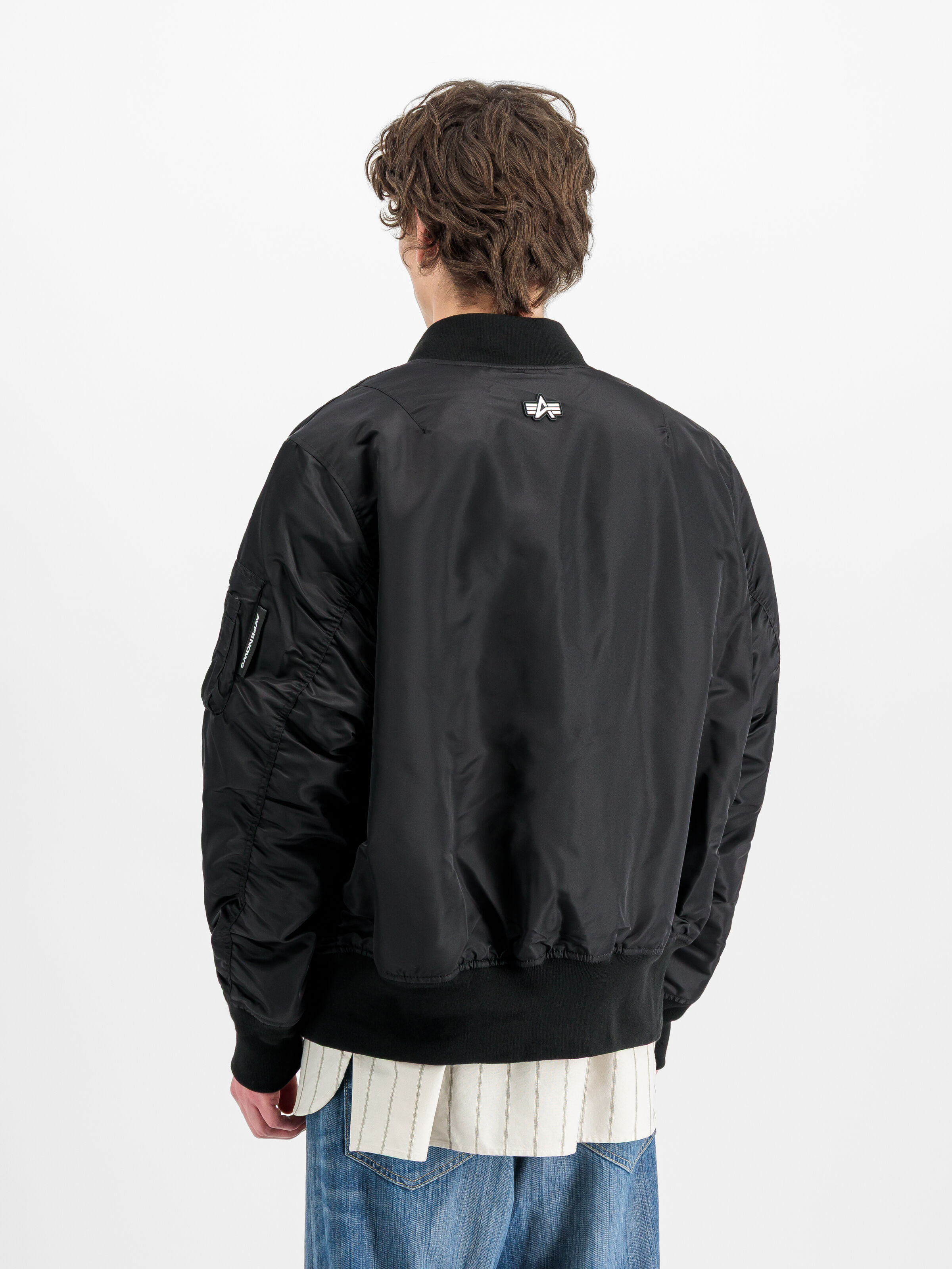 ALPHA x AAPE REVERSIBLE PADDED MA-1 Bomber Jacket black 258162_03_2_model_00003_212794