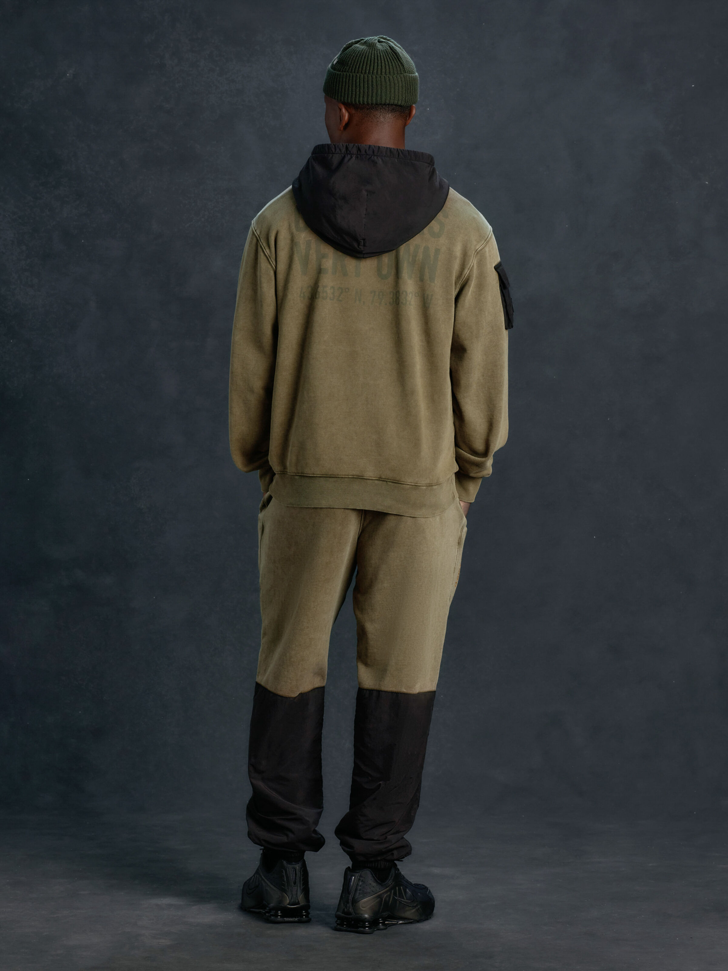 ALPHA x OVO Garment Dye Hoodie olive 258014_11_2_model_00002_195875