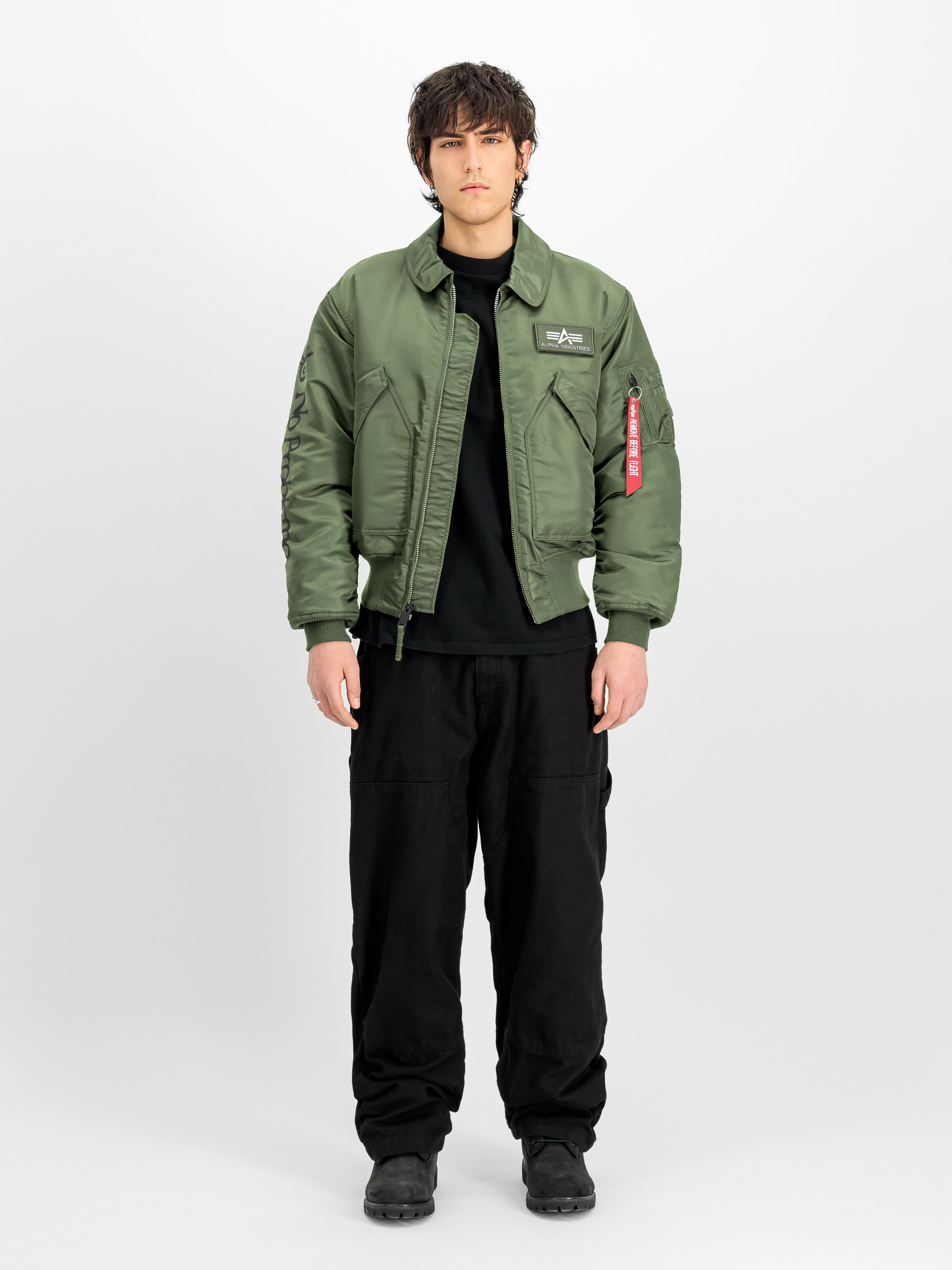 ALPHA x NO PROBLEMO CWU-45 Bomber Jacket sage-green 268175_01_2_model_00001_246209