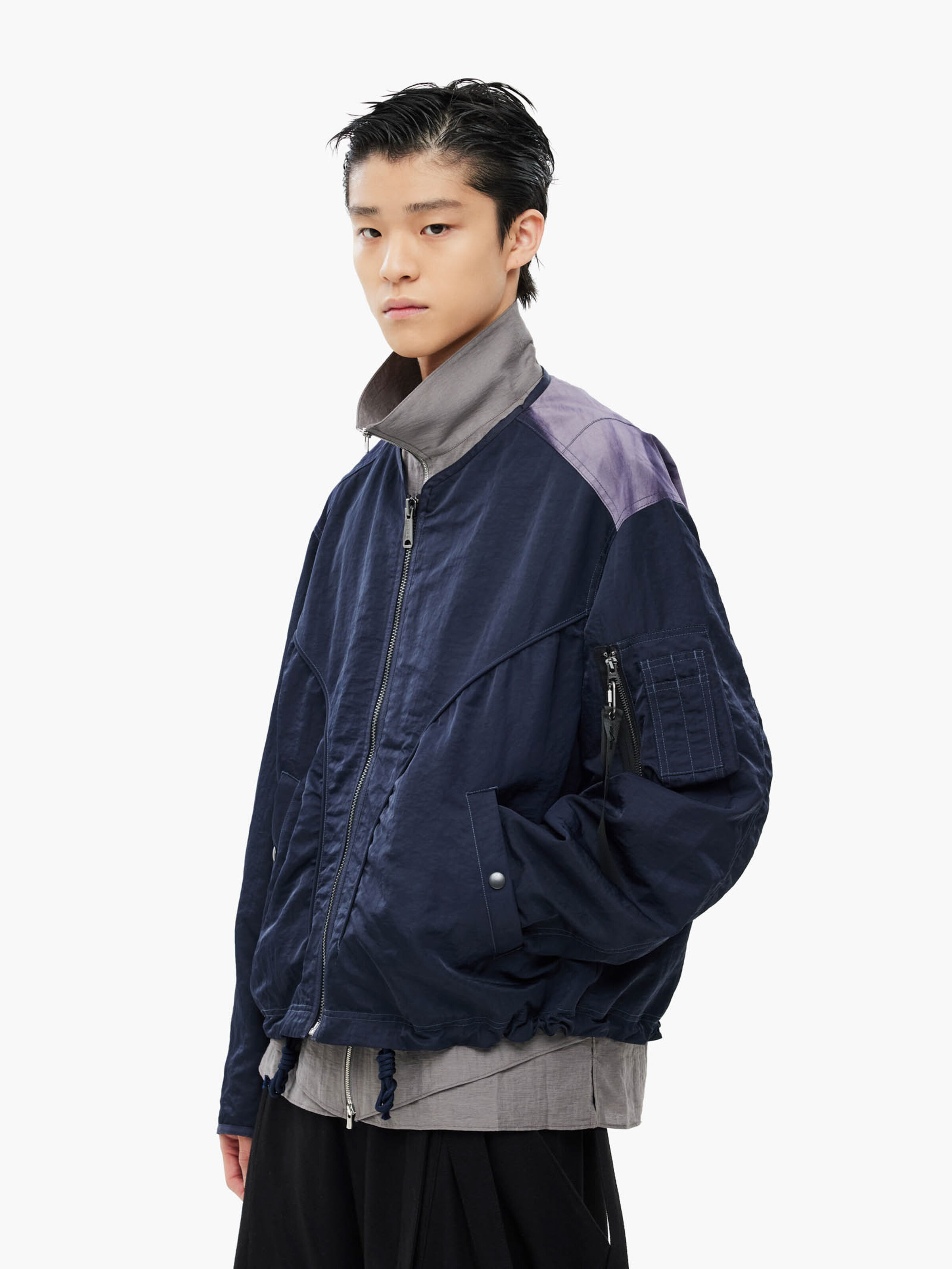 ALPHA x JIYONGKIM Sun-Bleached Liner Jacket navy 266126_02_2_model_00003_225985