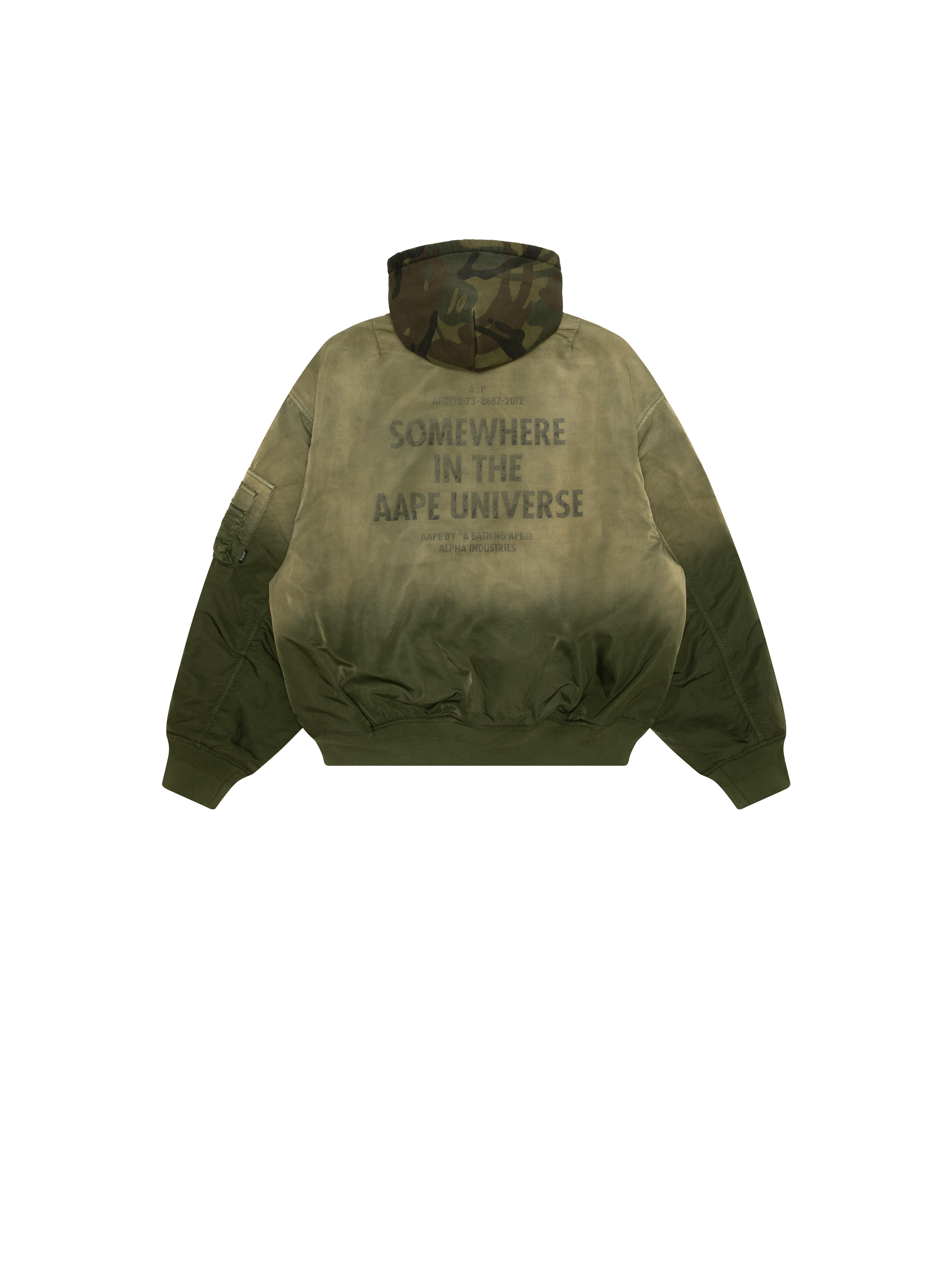 ALPHA X AAPE REVERSIBLE PADDED MA-1 QUILTED organic khaki 148171_706_1_flatlay_00002_150789
