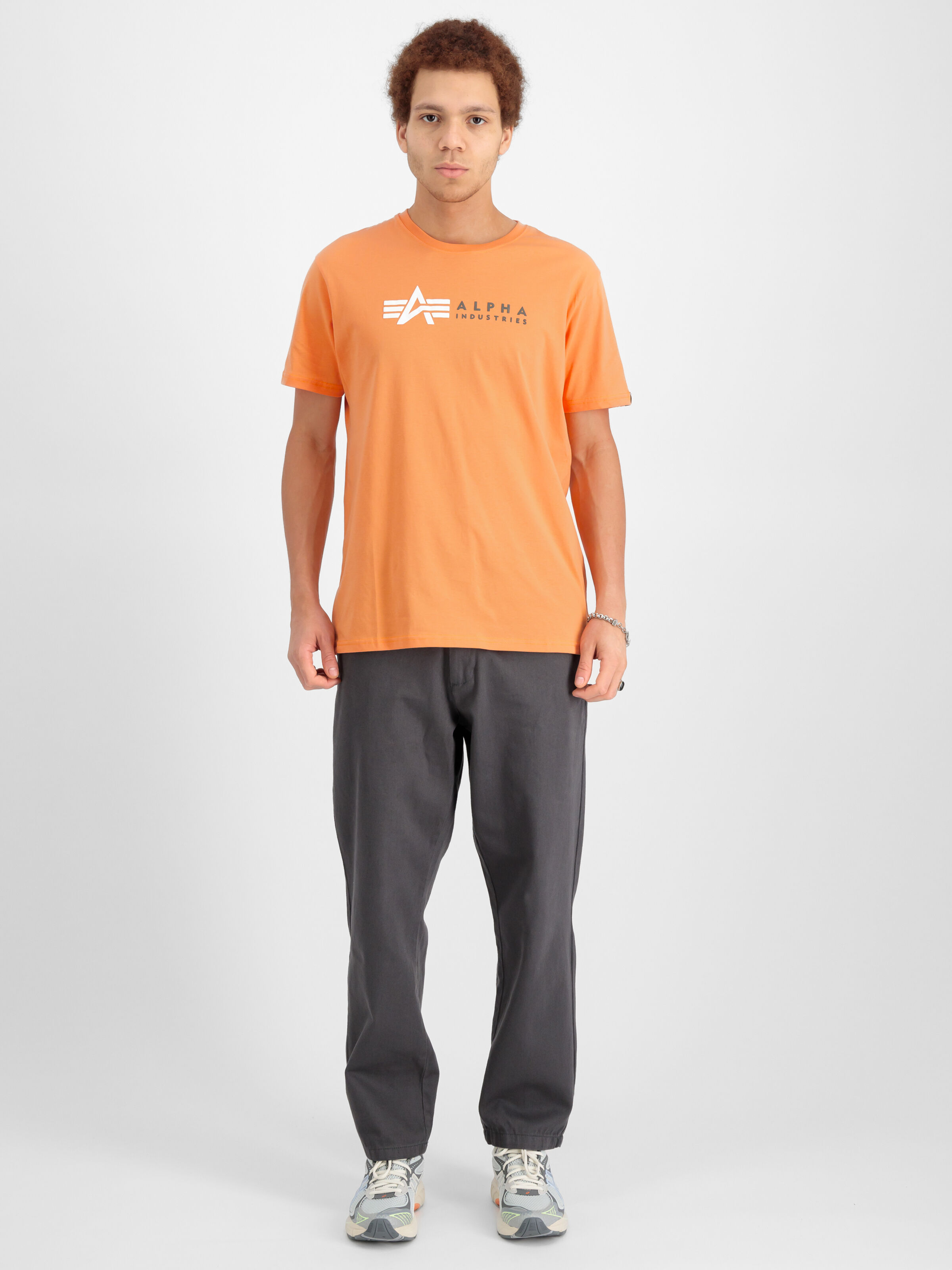 Alpha Label Puff Print T-Shirt tangerine 118502PP_710_00001_182551