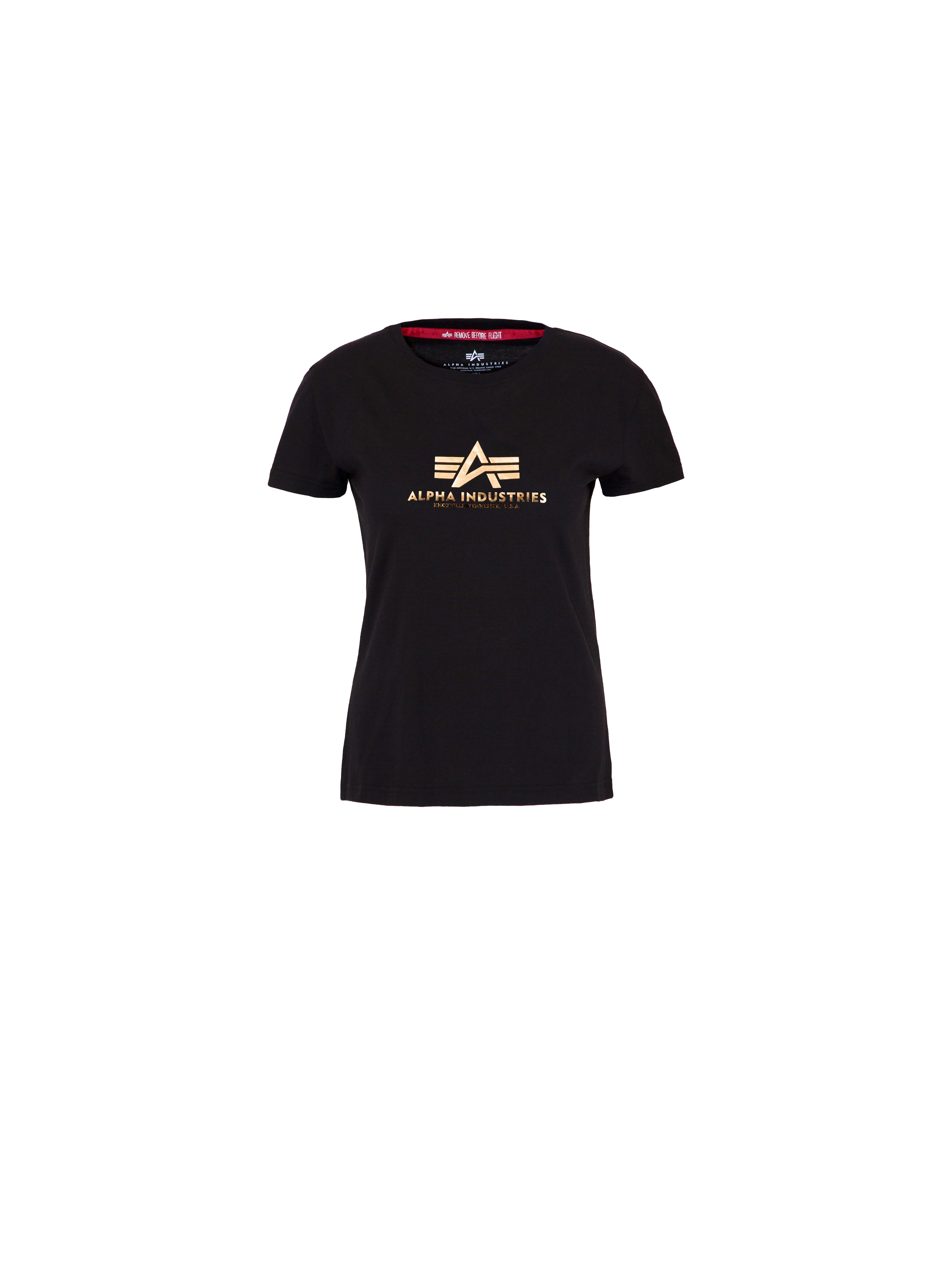 New Basic Big Logo Foil Print T-Shirt Women black/gold 196051FP_365_001_194735.png