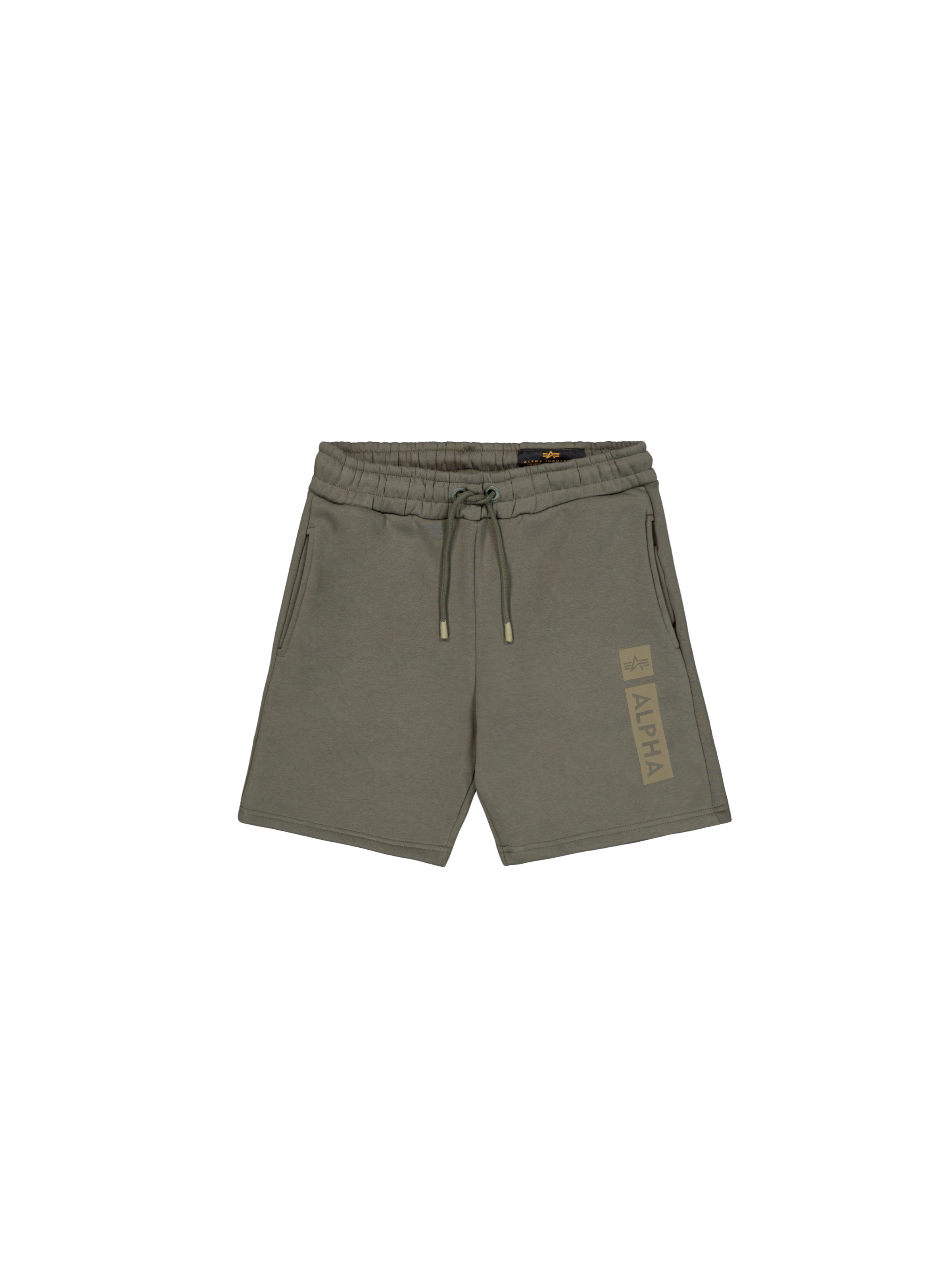 Alpha Puff Print Short dark olive 146365_142_1_flatlay_00001_224954