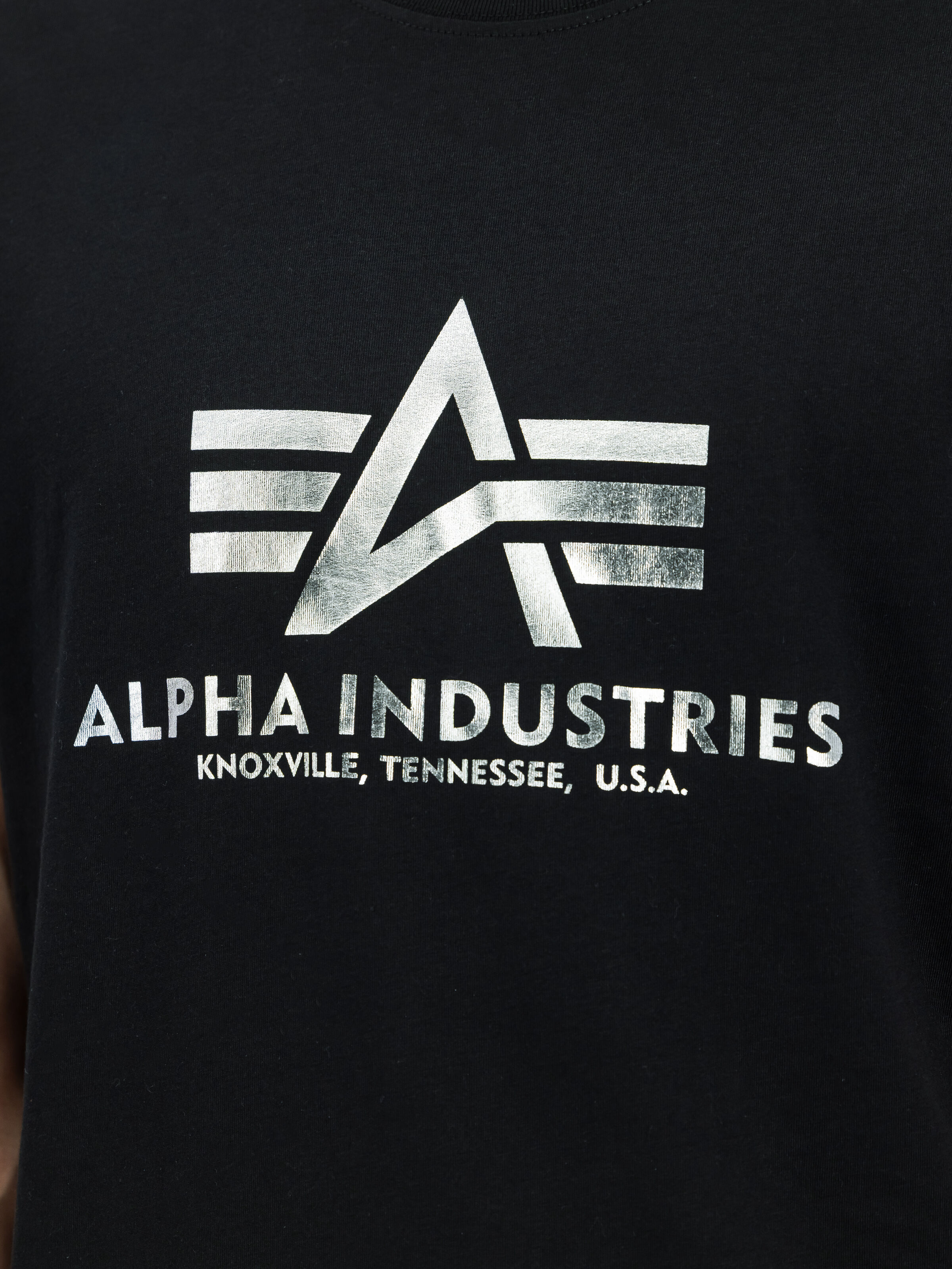 Basic Big Logo Foil Print T-Shirt black/metalsilver 100501FP_530_3_detail_00001_189021