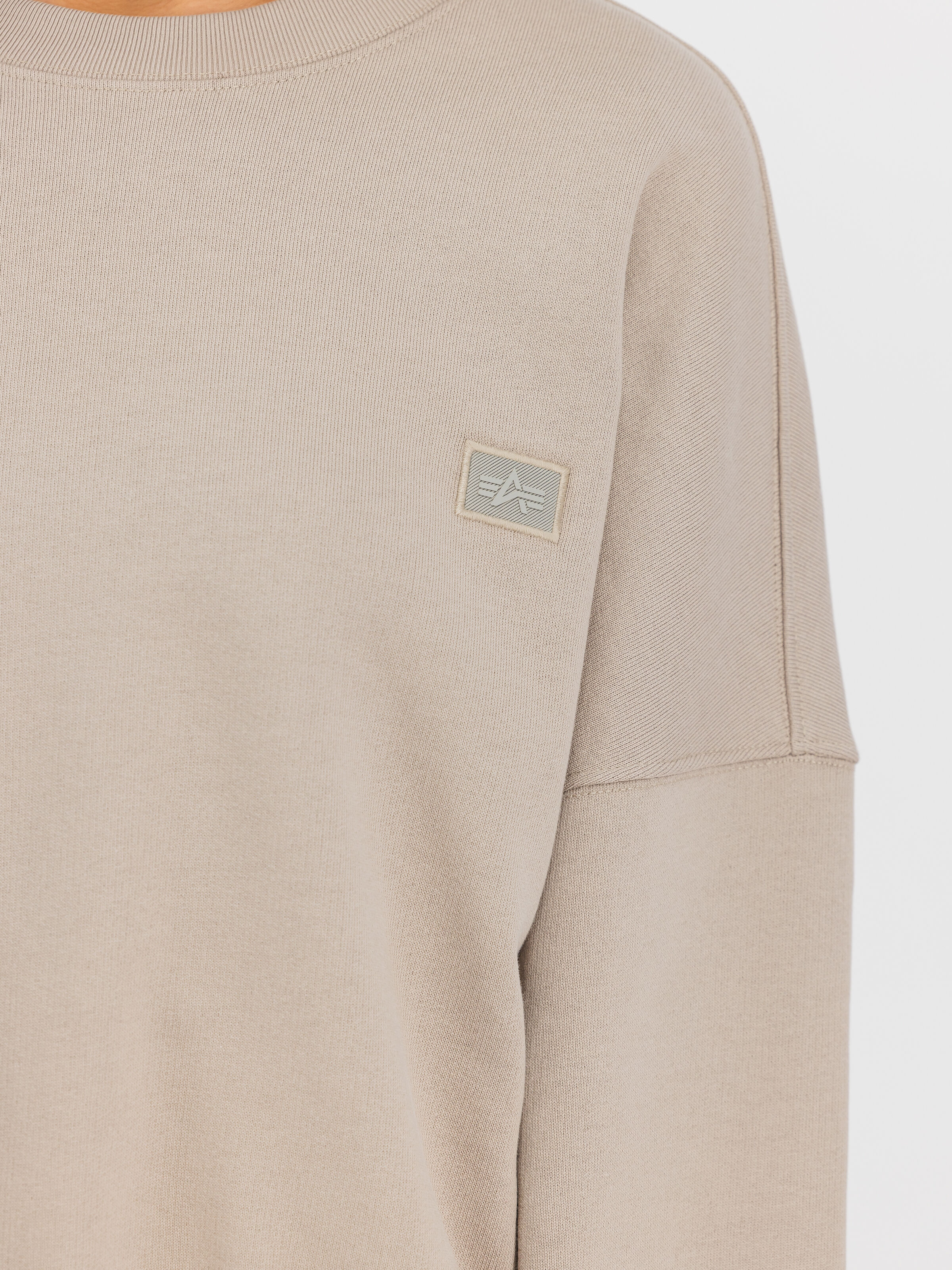 Alpha Essentials Rubber Logo Sweatshirt Women vintage sand 146030_679_3_detail_00001_110289