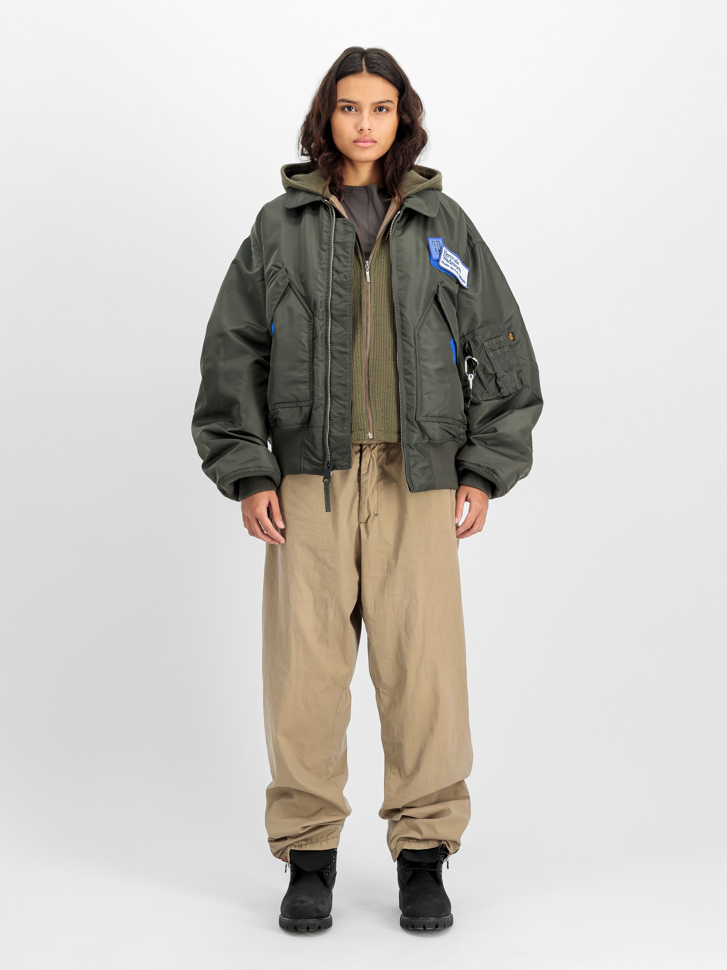 ALPHA x GR10K CWU-45 Bomber Jacket rep.grey 266123_04_2_model_00005_223543