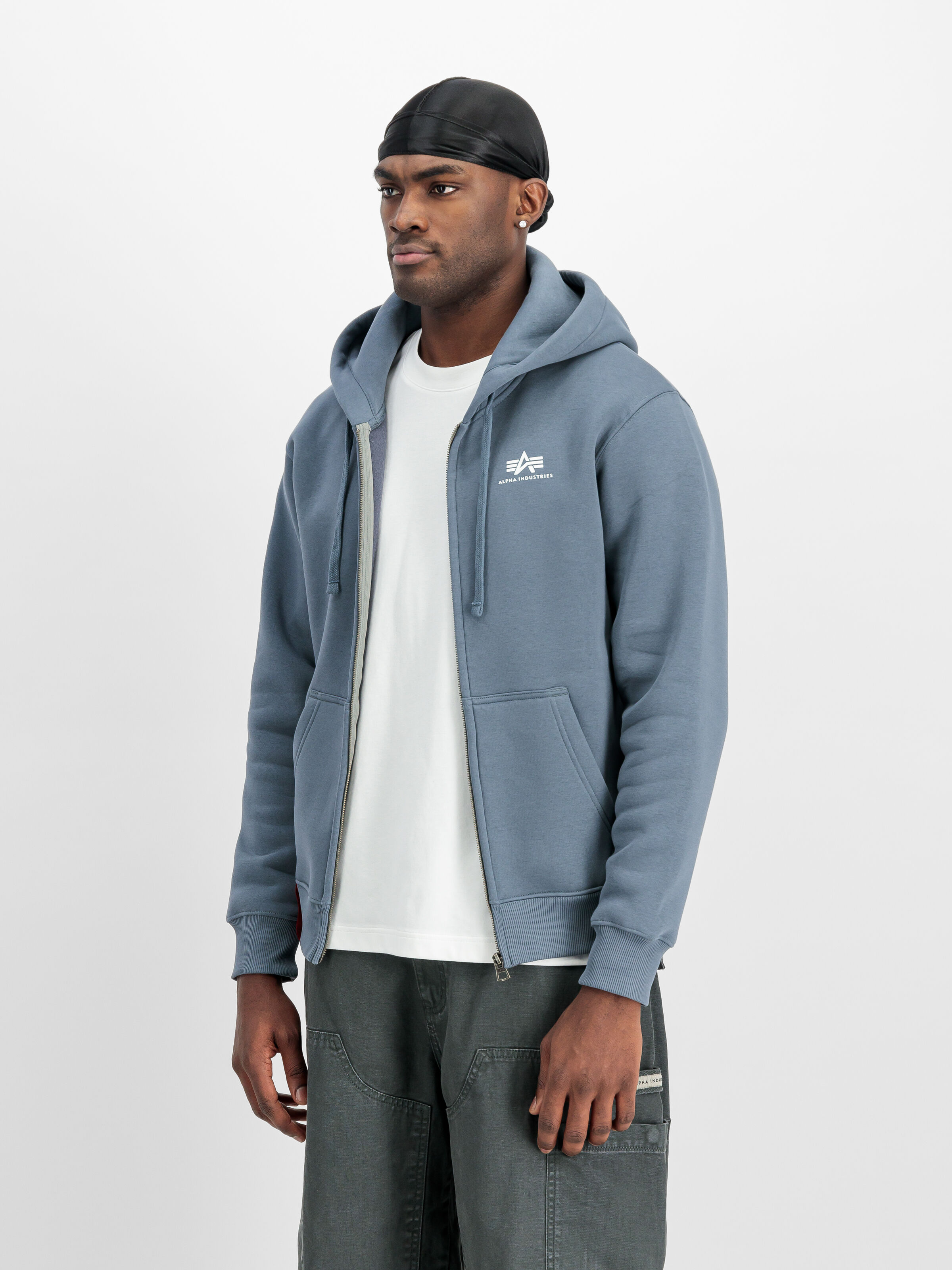Basic Small Logo Zip Hoodie denim blue 118342_439_2_model_00002_160895