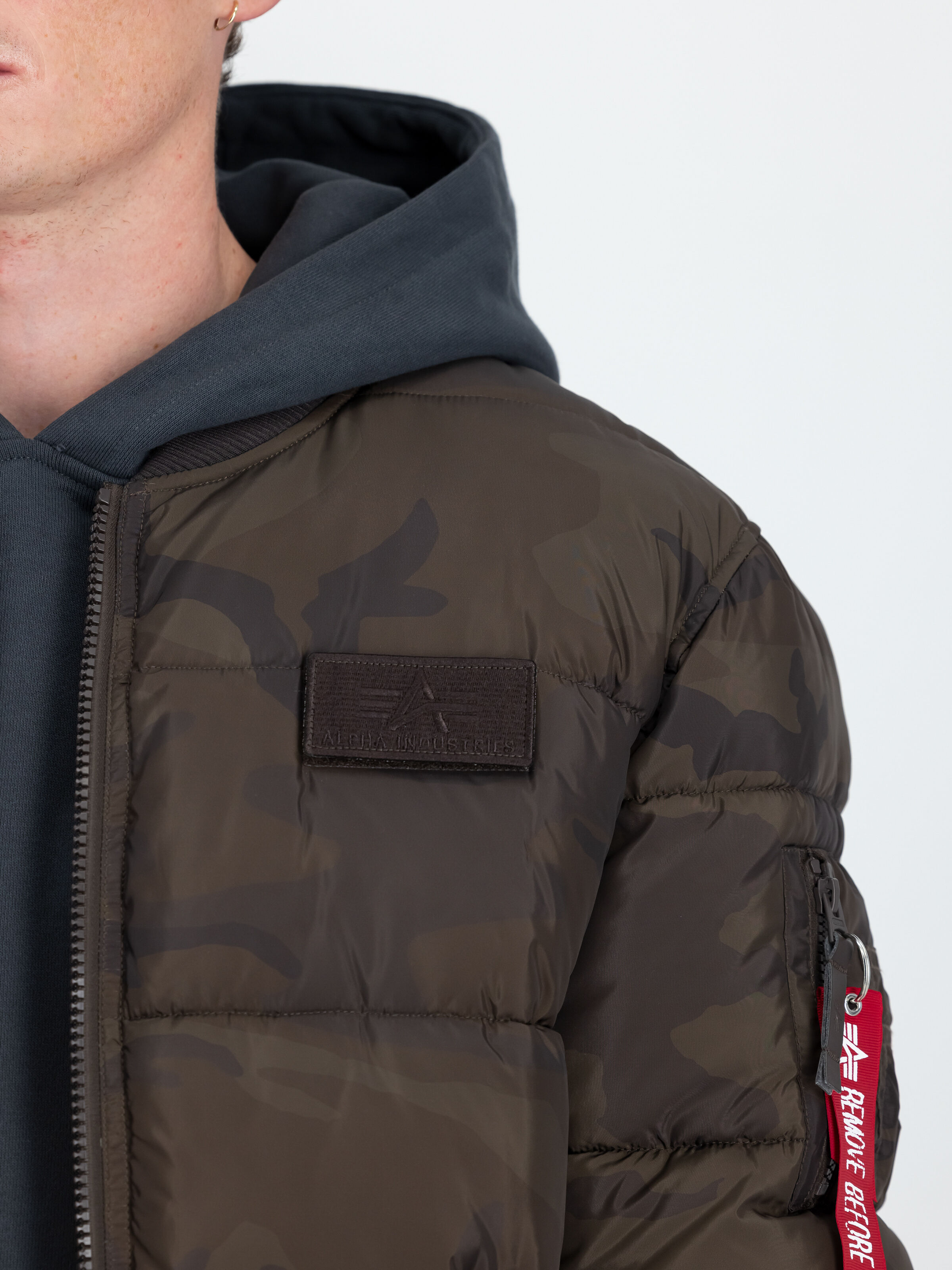 MA-1 Puffer Bomber Camo Bomber Jacket dark olive camo 138116C_415_3_detail_00001_129537