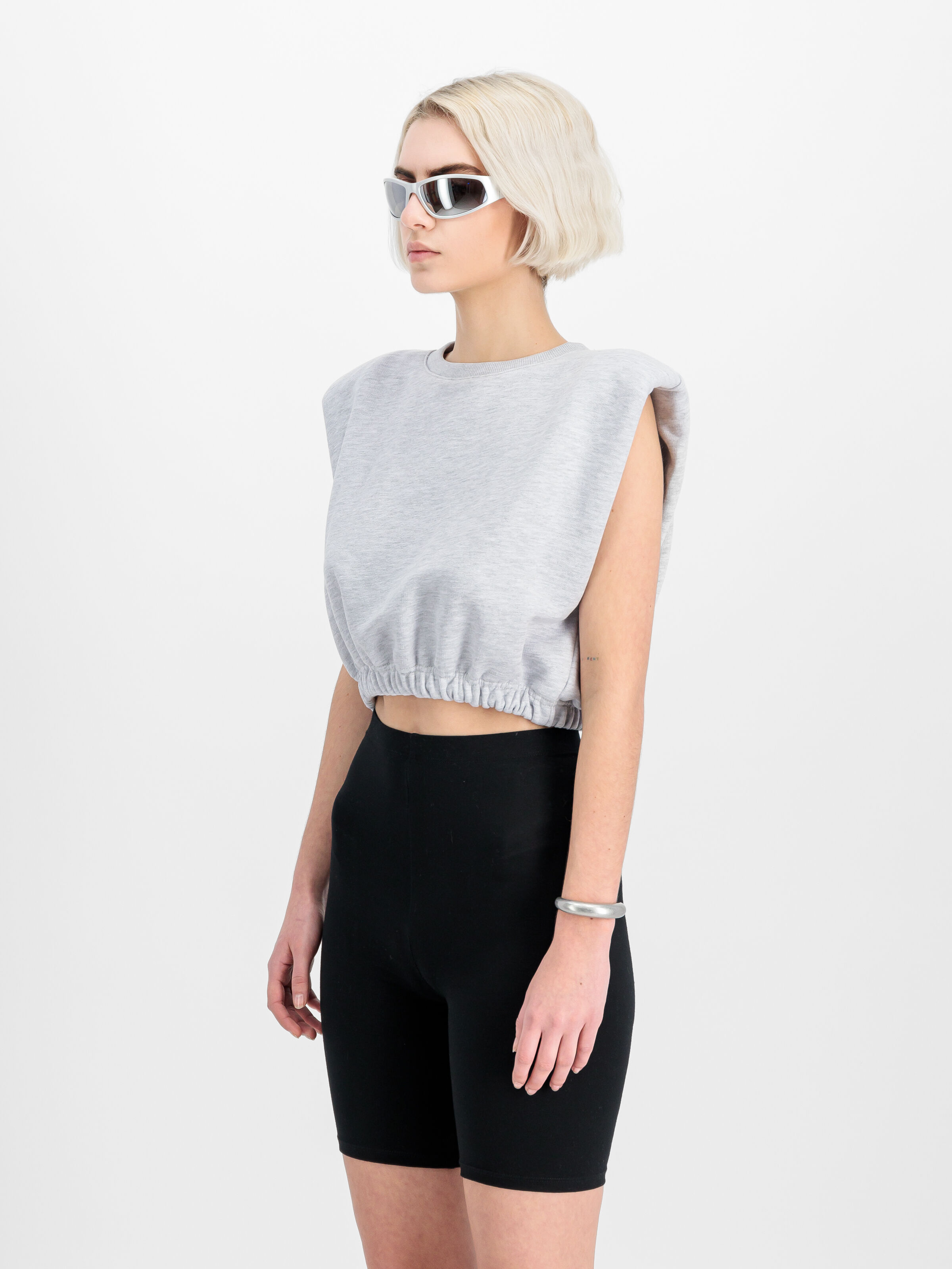 Studio Edition Cropped Sweatshirt Women pastel grey melange 156031_752_2_model_00003_140381