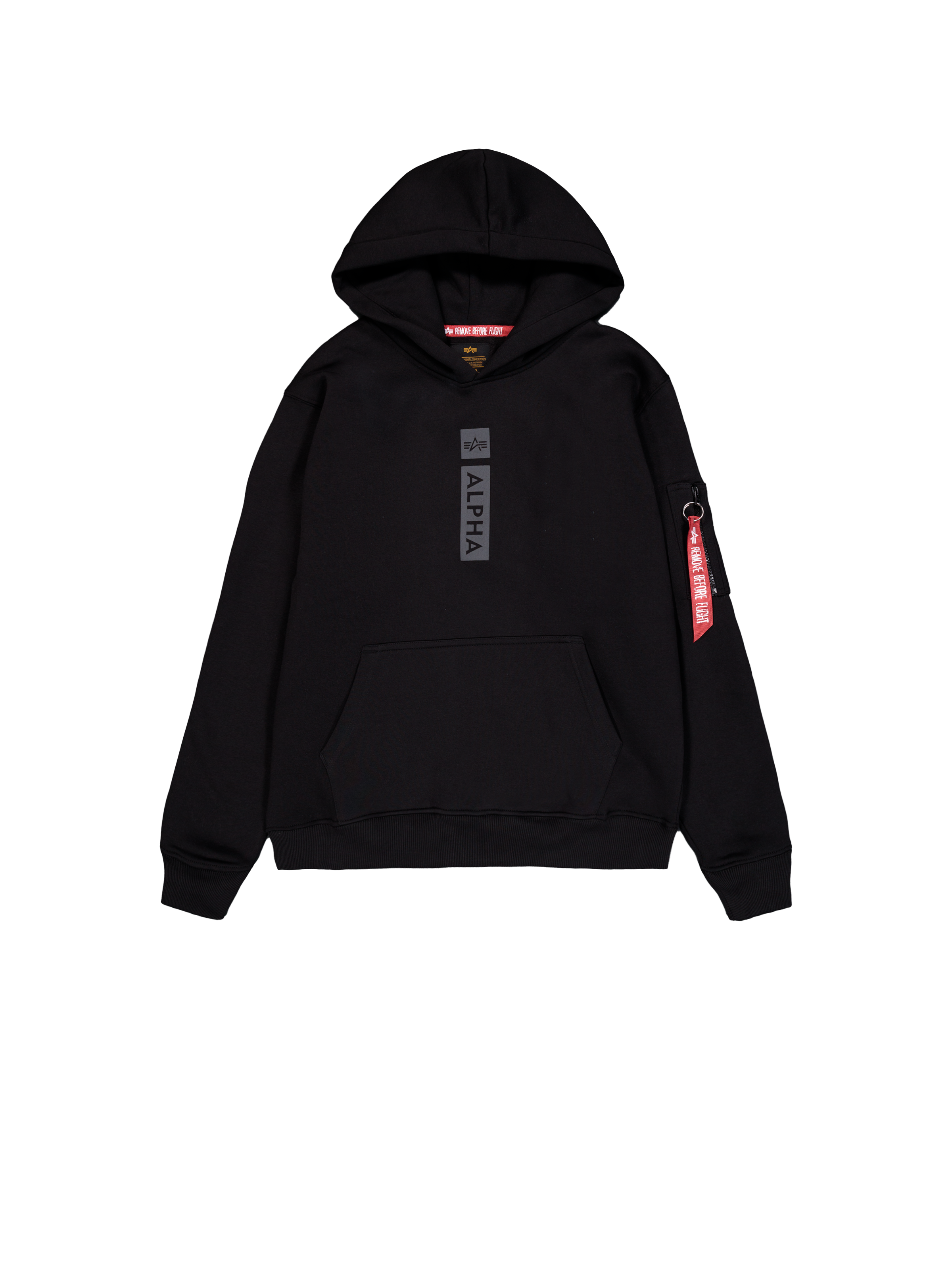 Alpha Puff Print Hoodie black