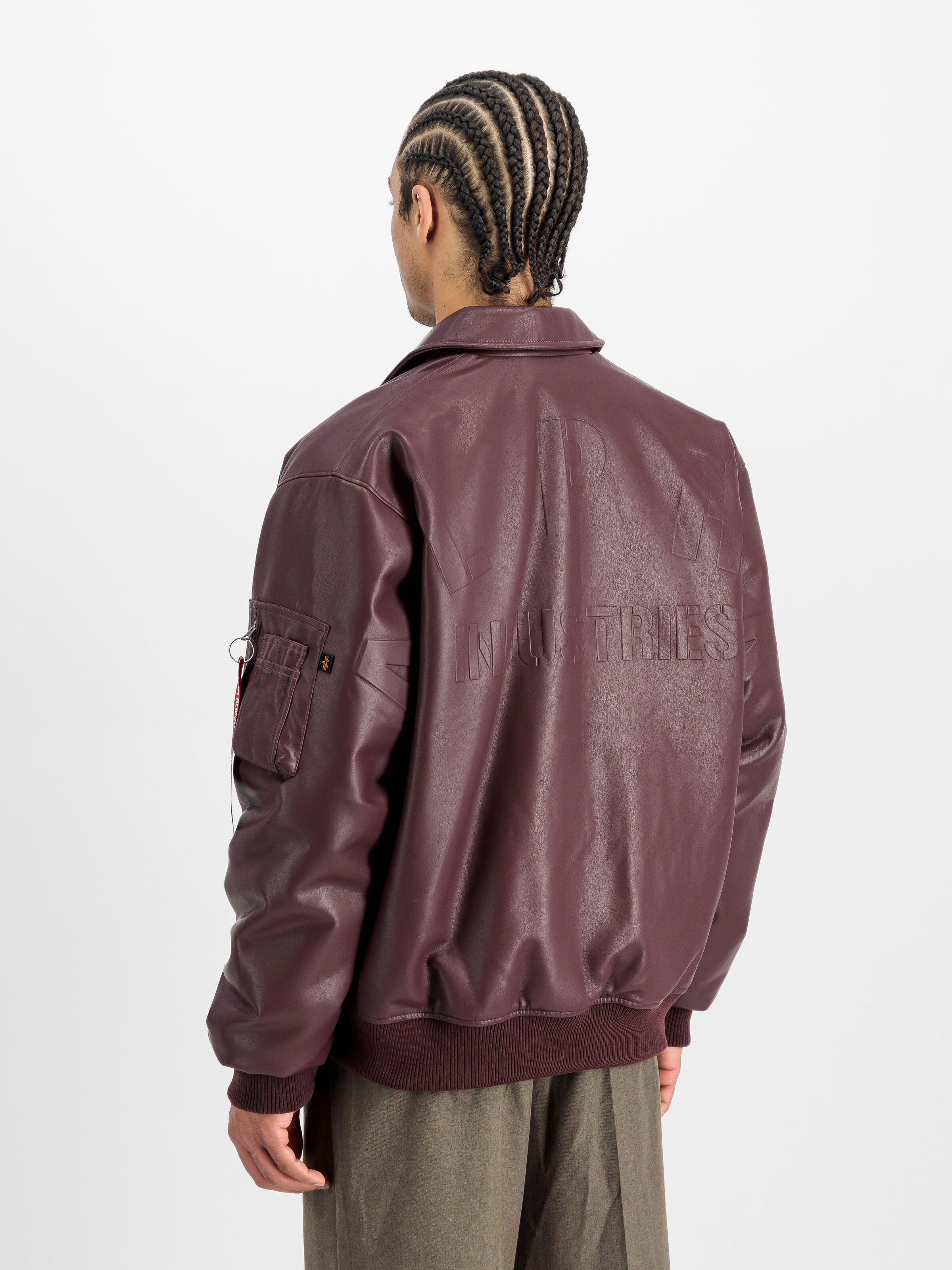 PU College Bomber Jacket dark cherry 258109_608_2_model_00003_162331