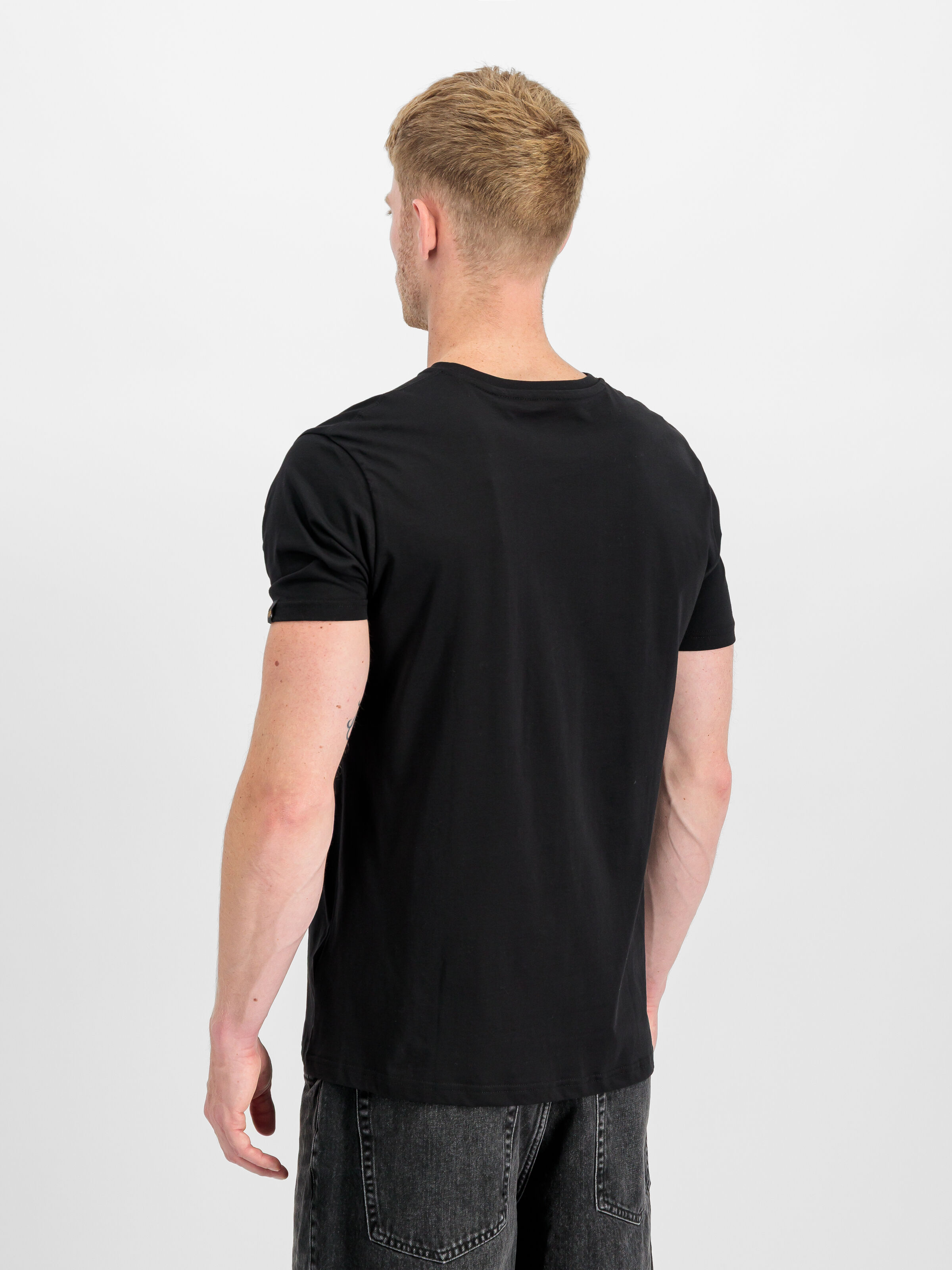 Basic Big Logo Foil Print T-Shirt black/yellow gold 100501FP_583_2_model_00003_190445