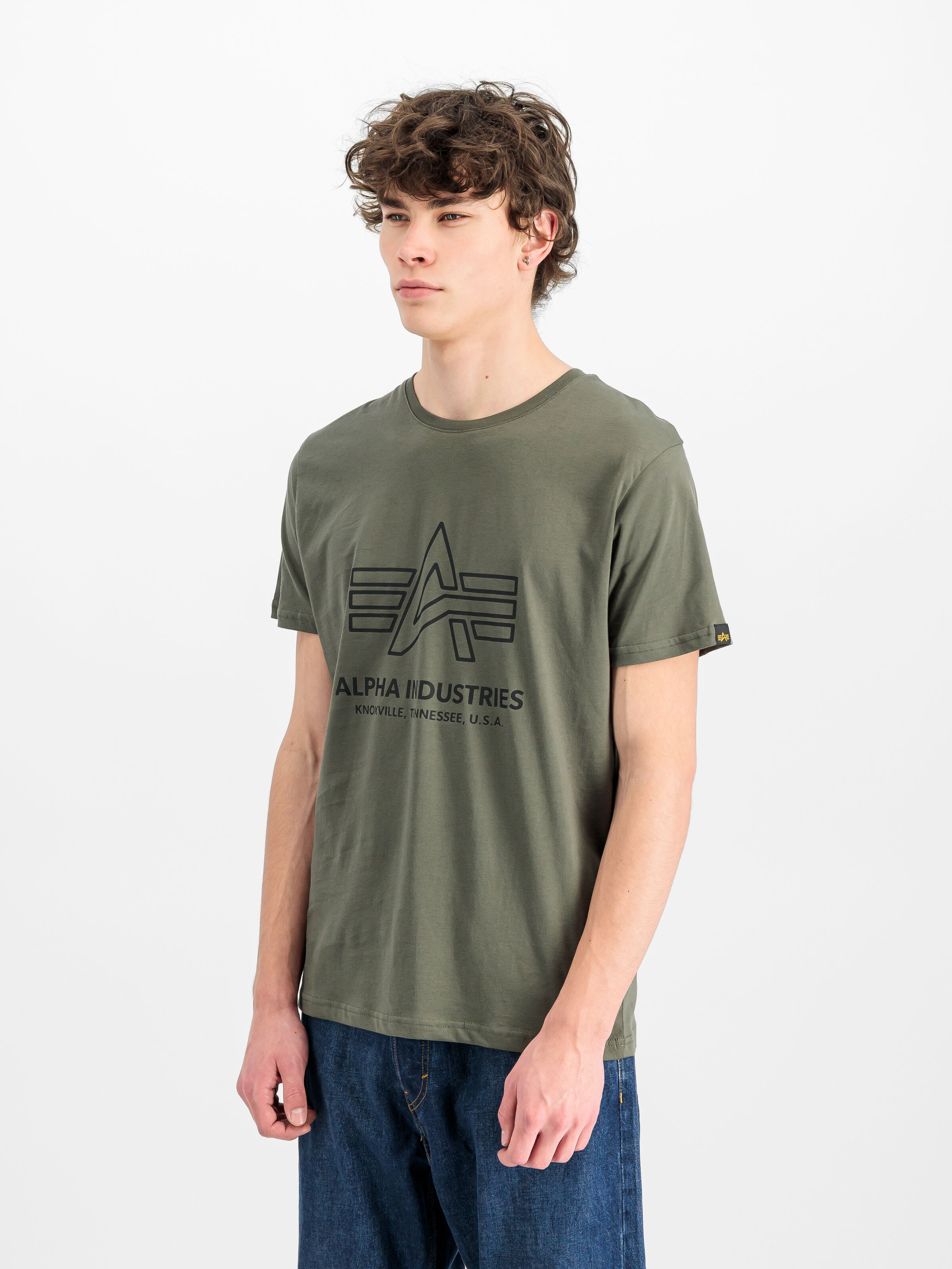 Logo Print T-Shirt dark olive 266553_142_2_model_00002_211406