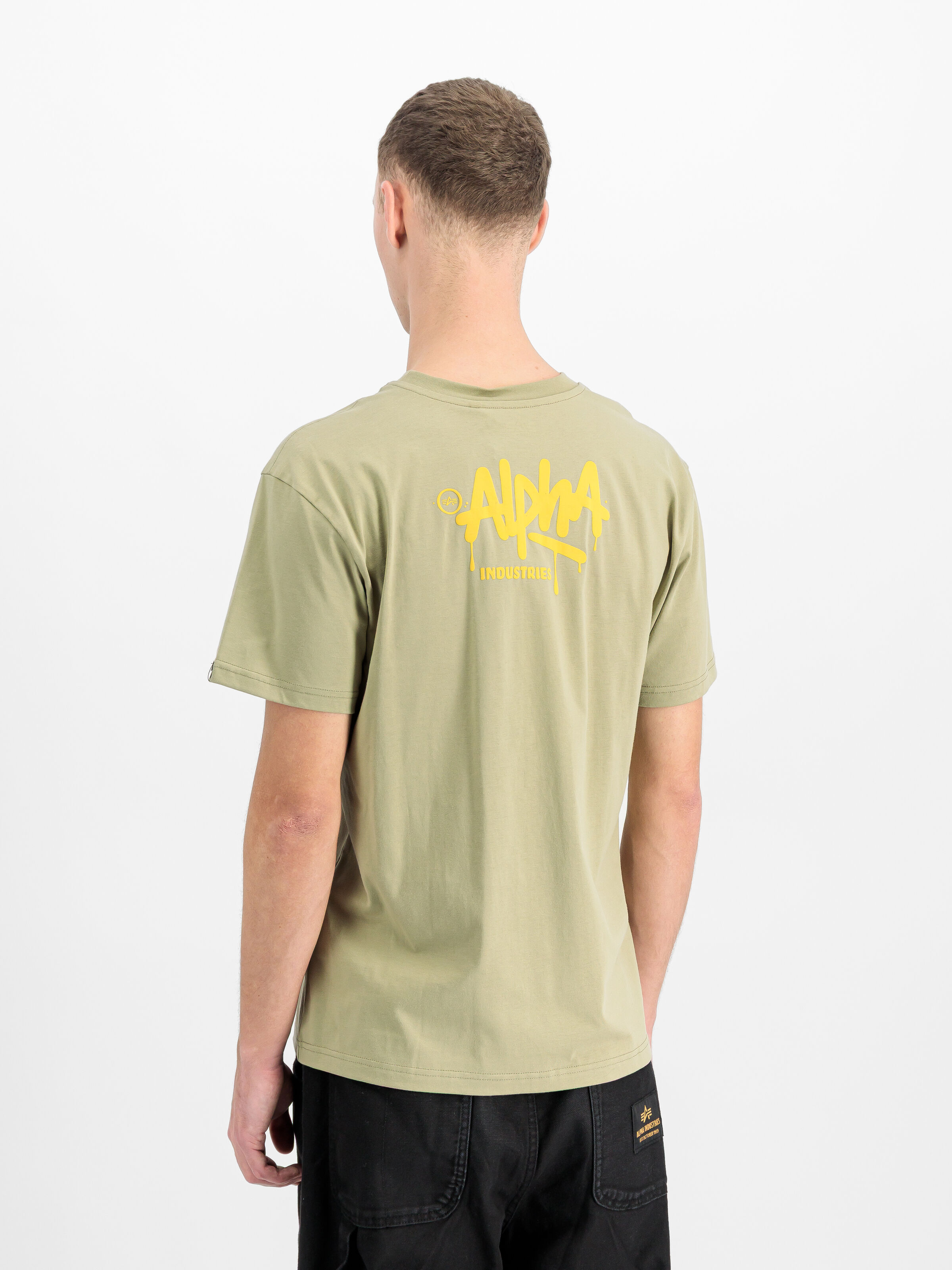 Alpha Signature T-Shirt light olive 266554_82_2_model_00003_220348