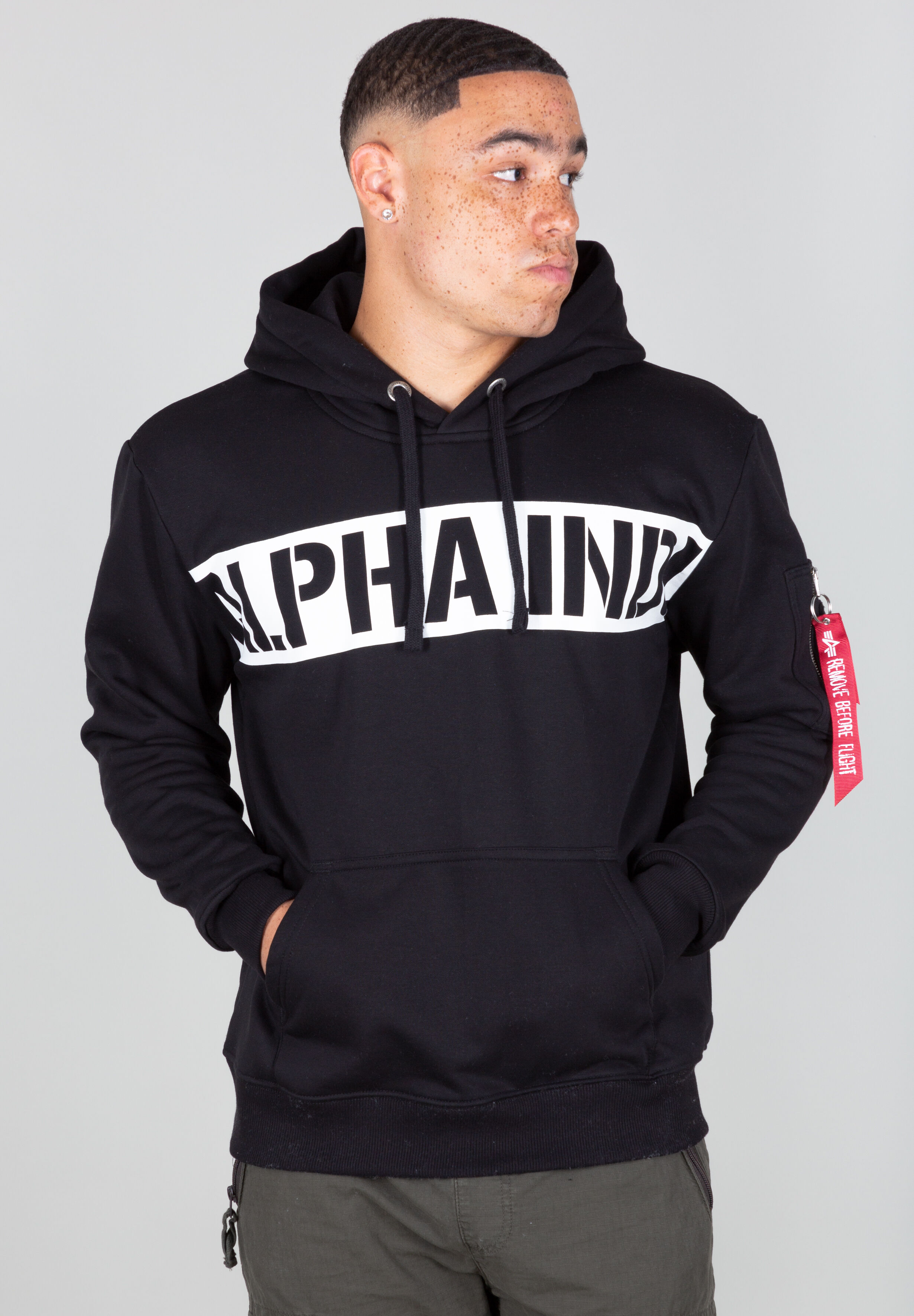 Printed Stripe Hoodie Alpha Industries