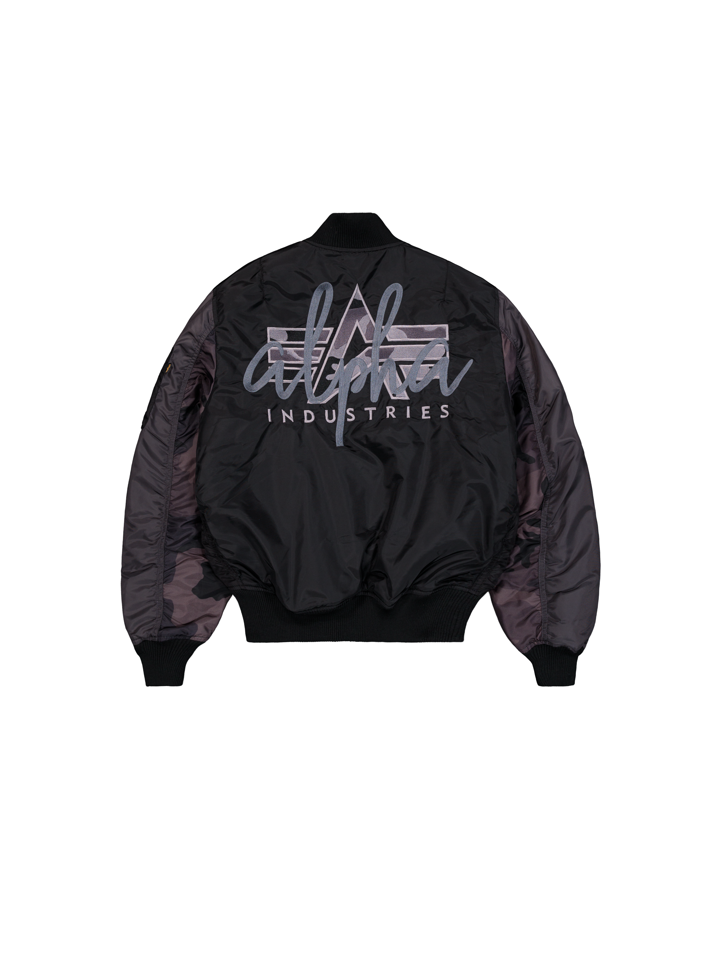 MA-1 Camo Back Embroidery Bomber Jacket black 258120_03_1_flatlay_00002_163549