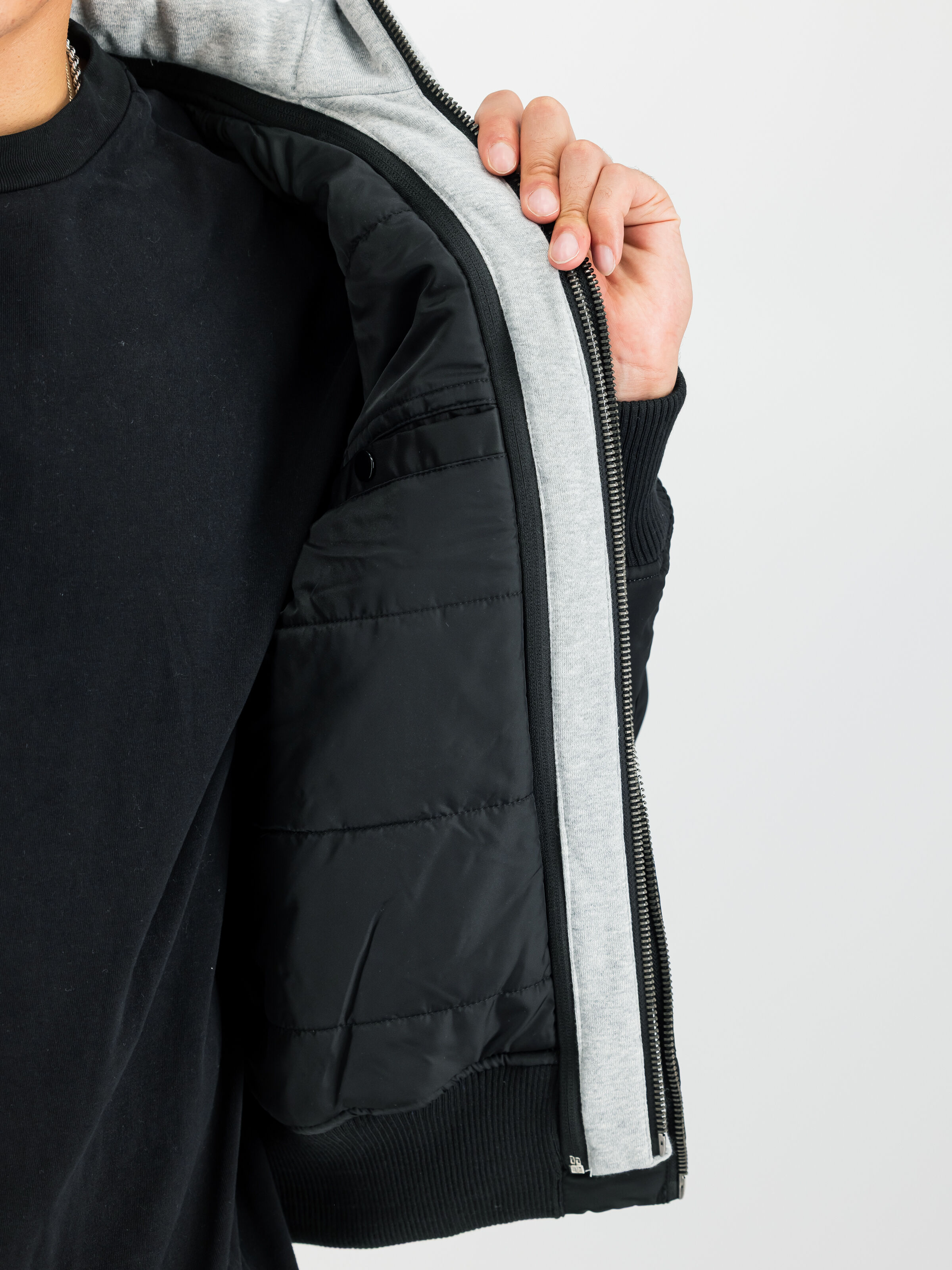 MA-1 D-Tec Sleeve Embroidery Bomber Jacket black/grey 133104_198_3_detail_00002_184598