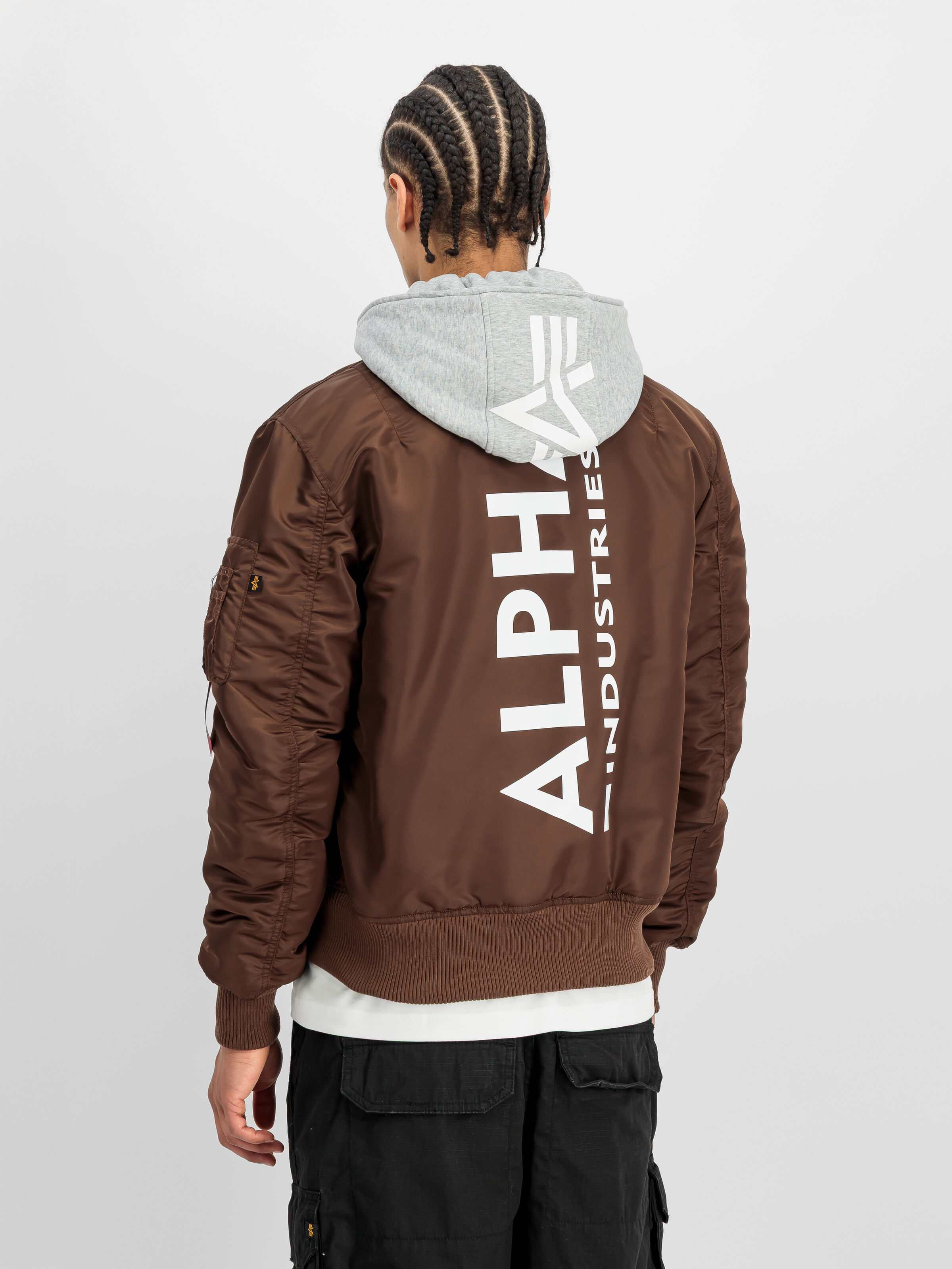 MA-1 Zip Hood Backprint Bomber Jacket powder brown 128113_204_2_model_00003_235226