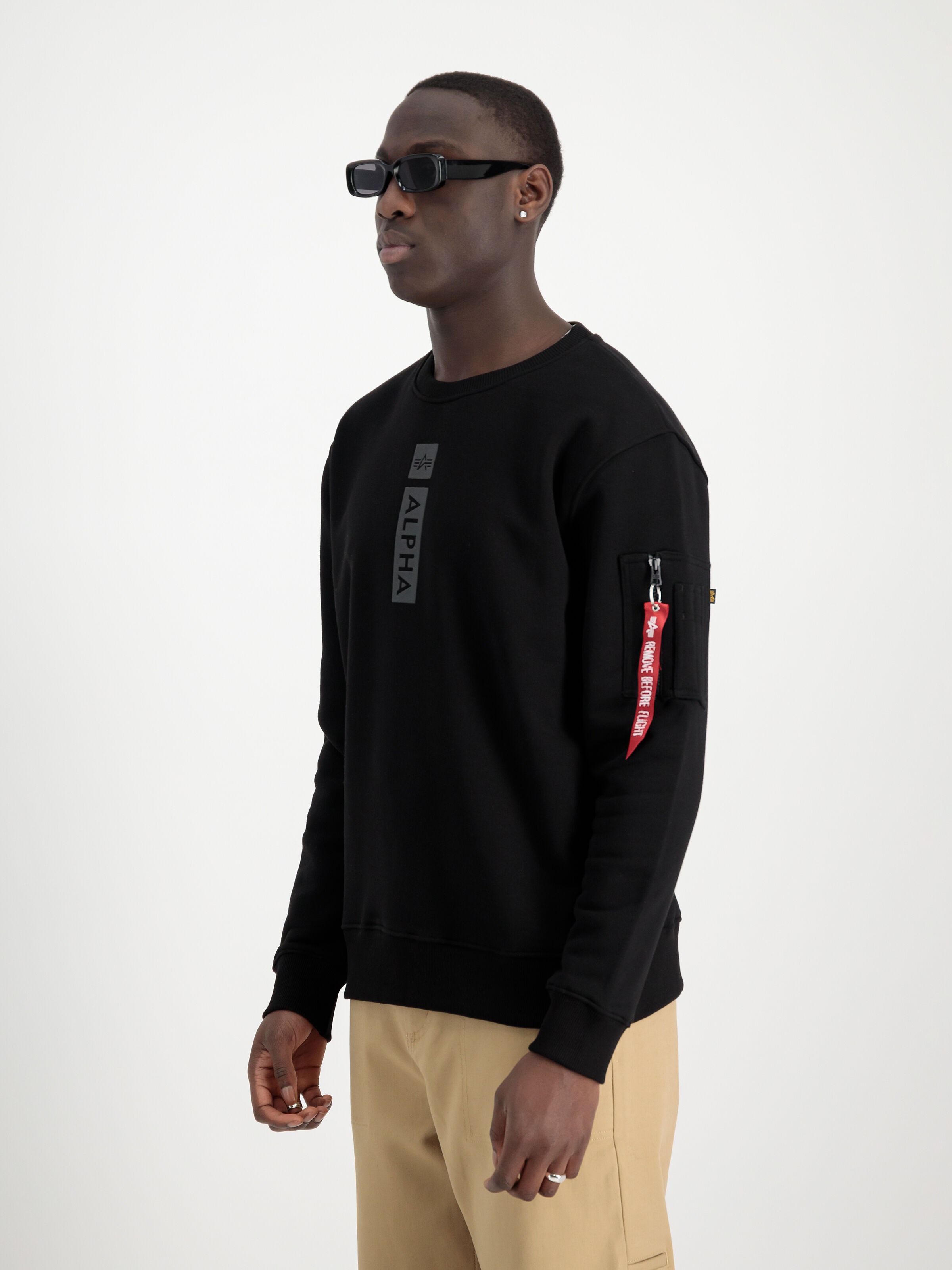 Alpha Puff Print Sweatshirt black 146305_03_2_model_00003_118733