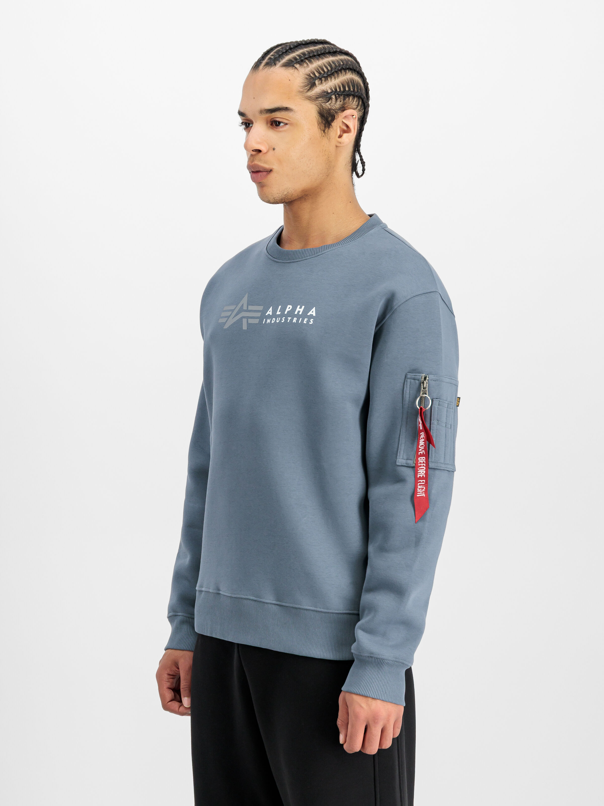Alpha Label Sweatshirt denim blue 118312_439_2_model_00002_162507
