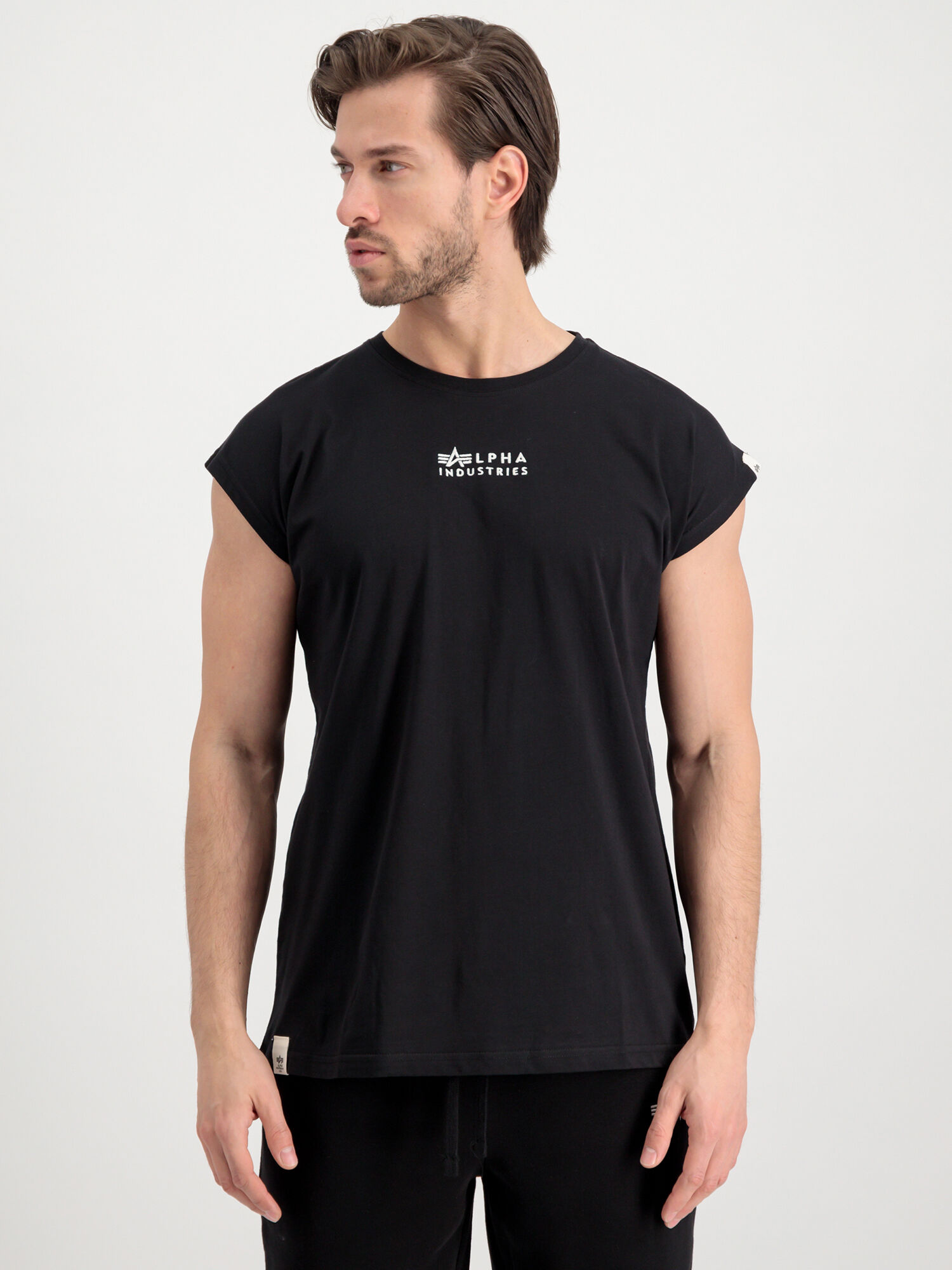 Organics Embroidery Sleeveless T-Shirt organic black 118531_649_alpha_industries_organics_emb_sleeveless_t_001_124184