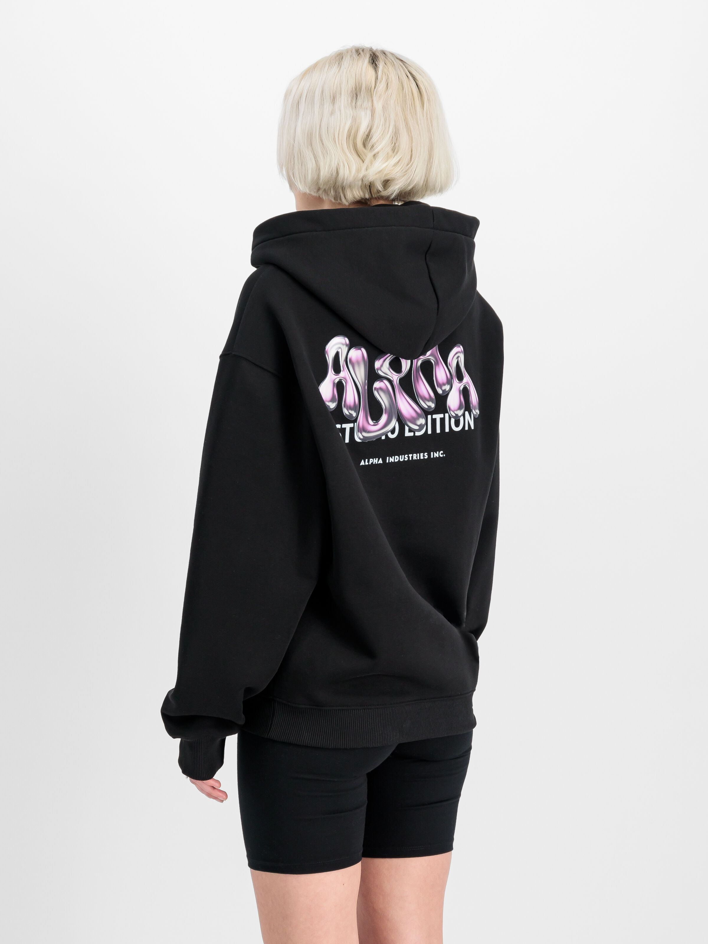 Studio Edition Backprint Hoodie Women black 156042_03_2_model_00004_140277