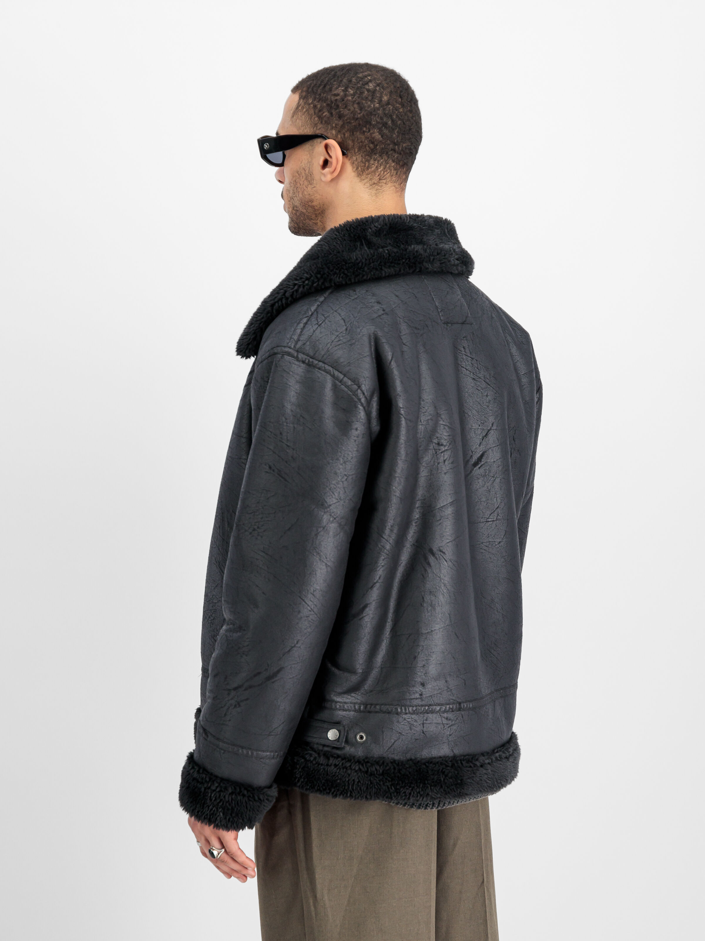 B-3 Faux Leather Bomber Jacket black/black 143106_515_2_model_00004_125846
