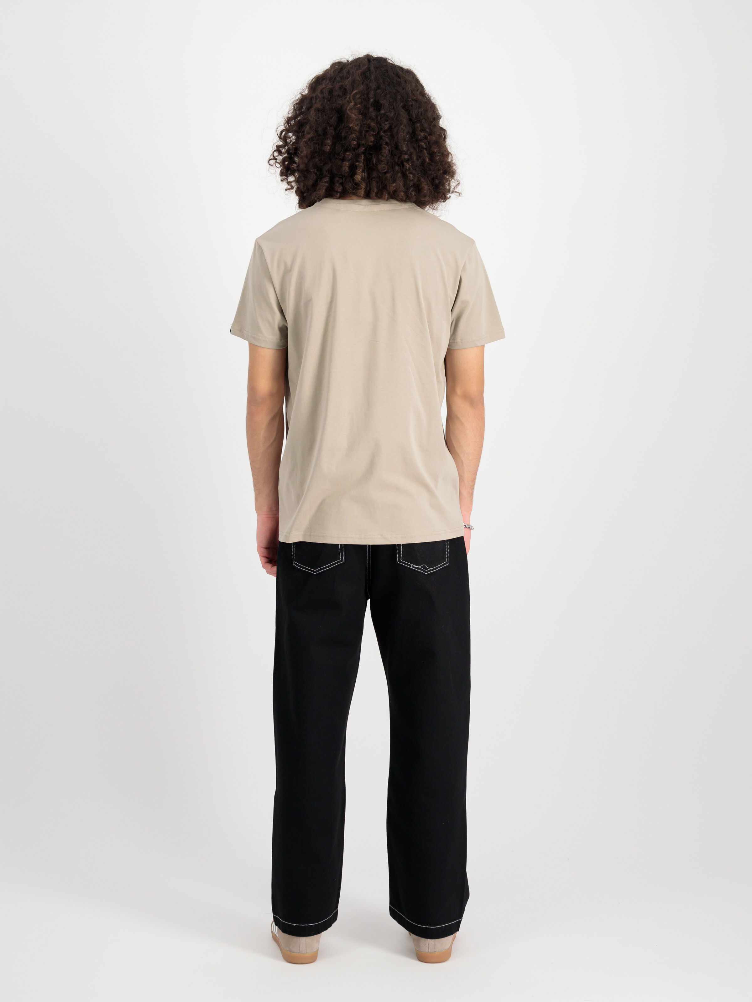 Alpha Label Puff Print T-Shirt vintage sand 118502PP_679_2_model_00002_111654