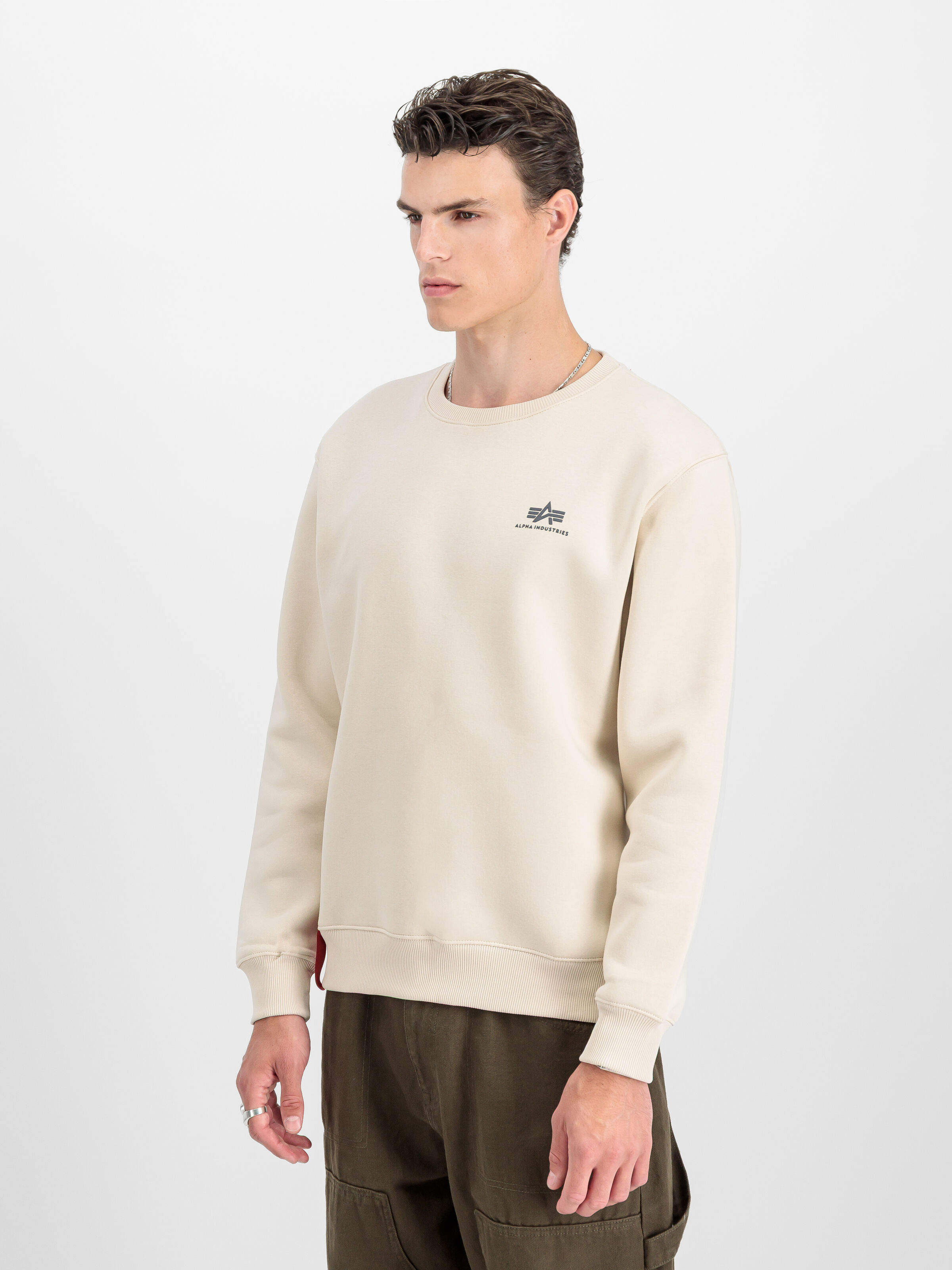 Basic Small Logo Sweatshirt jet stream white 188307_578_2_model_00002_189477