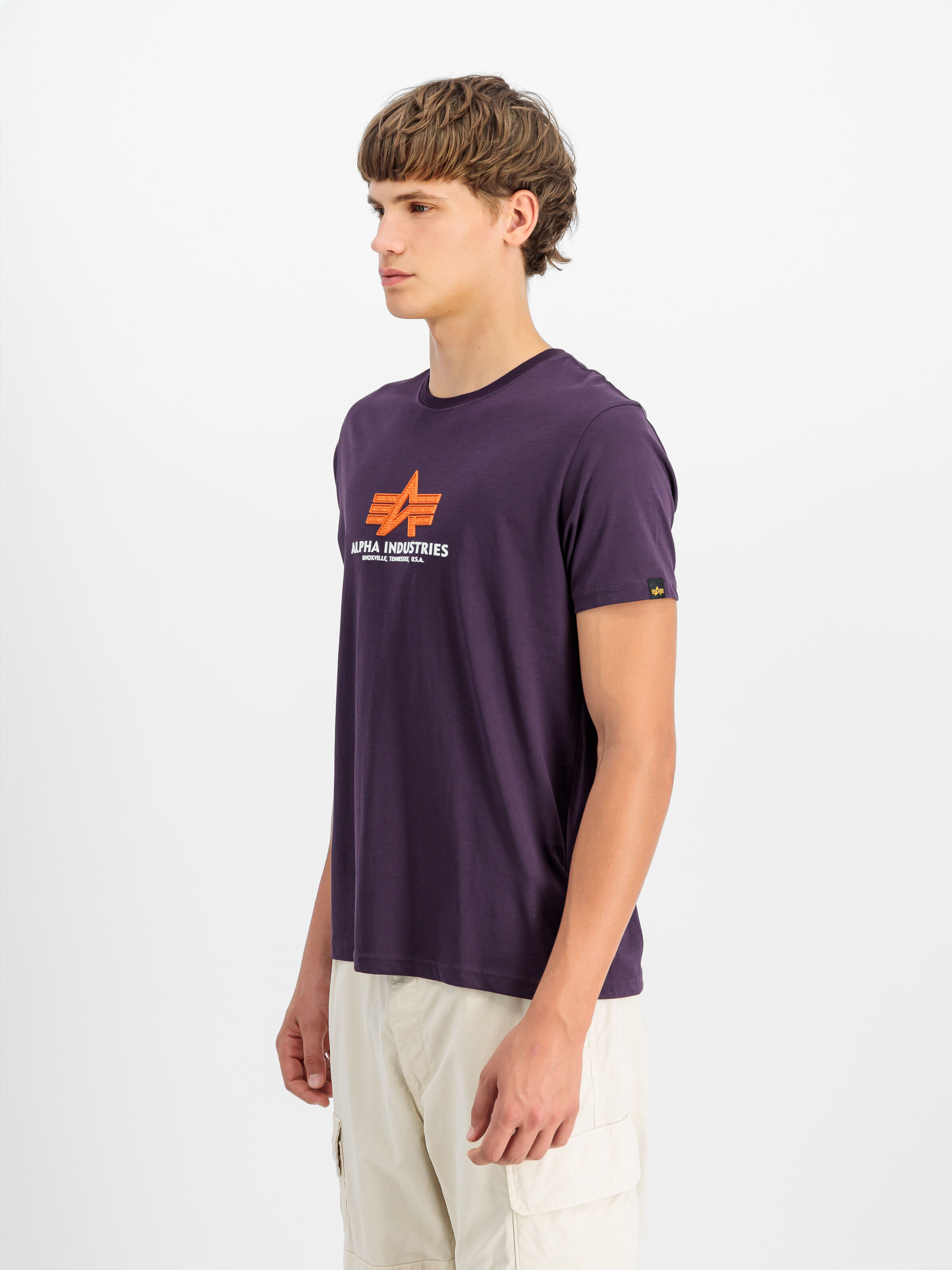 Basic Big Logo Rubber T-Shirt Plum 100501RB_719_2_model_00003_129260